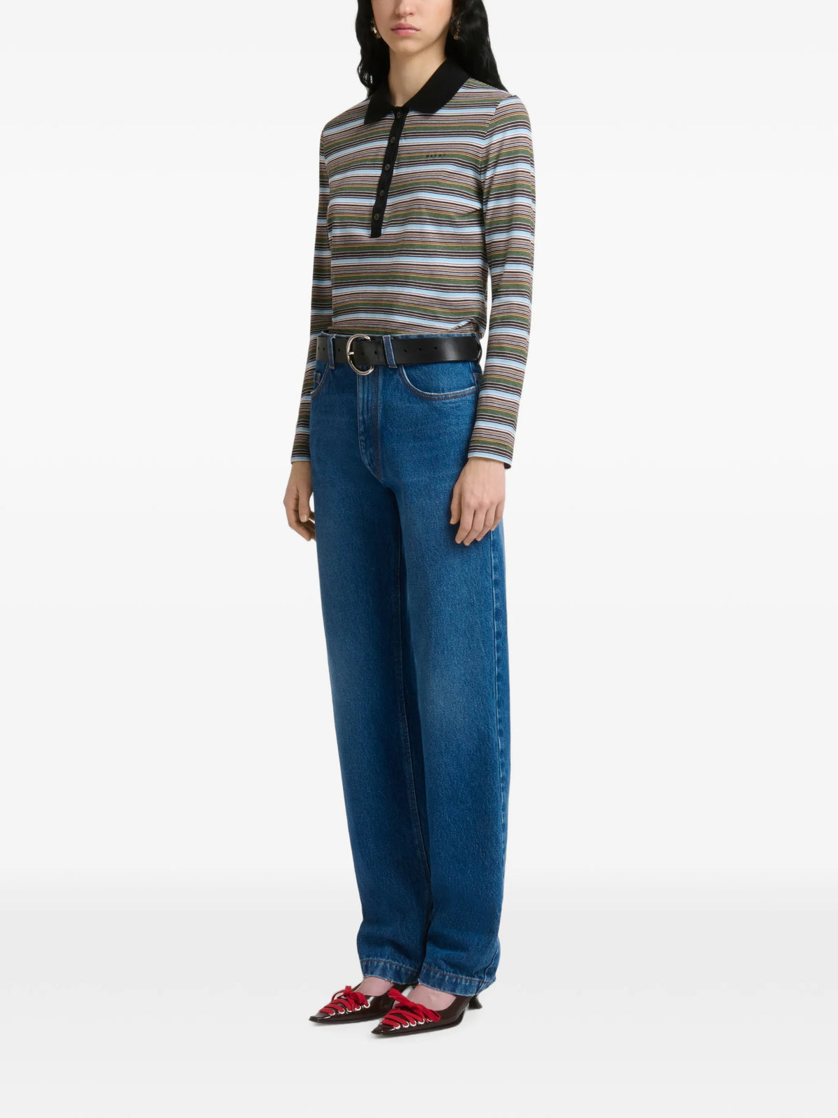 denim straight-leg jeans