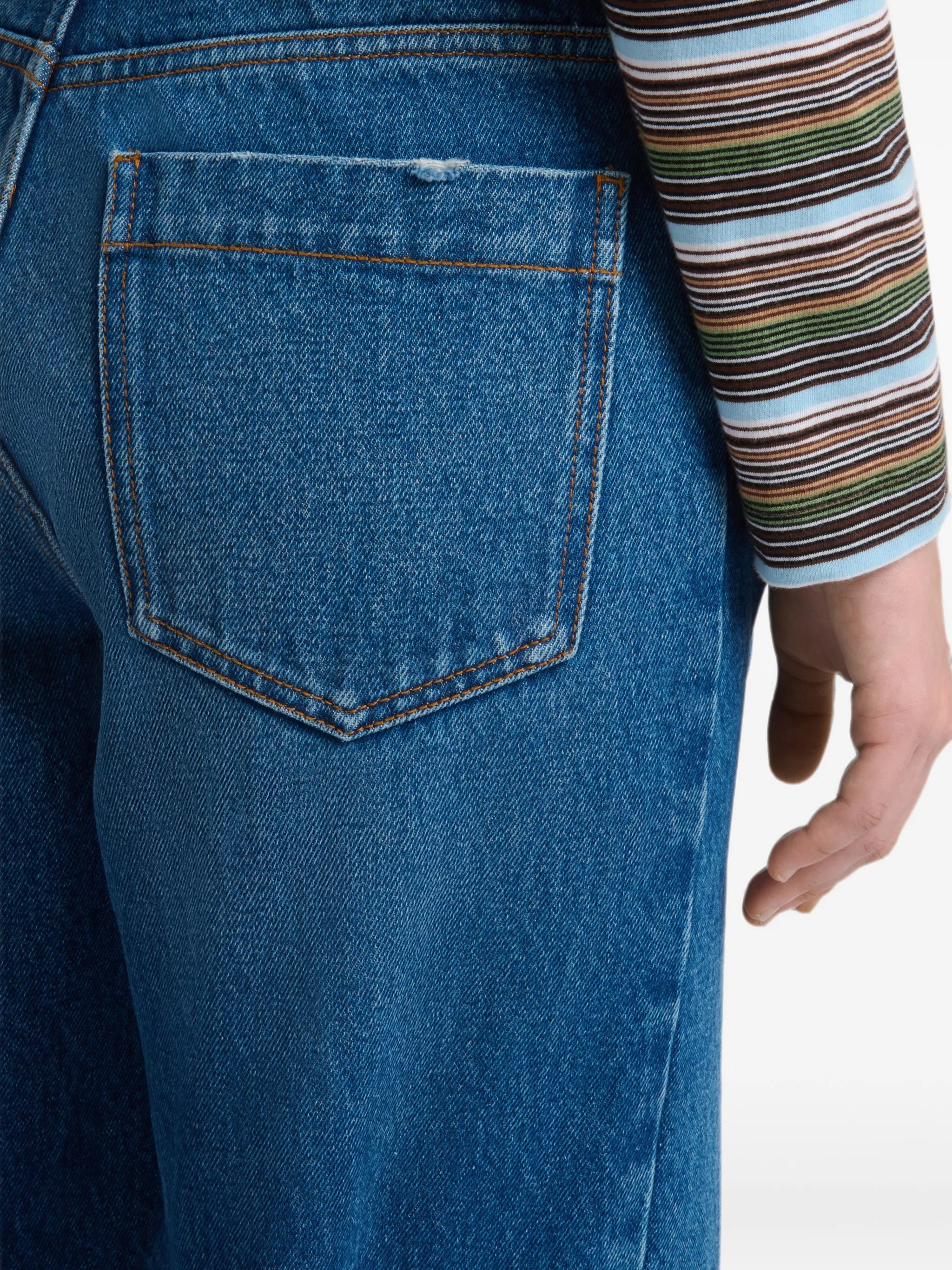 denim straight-leg jeans