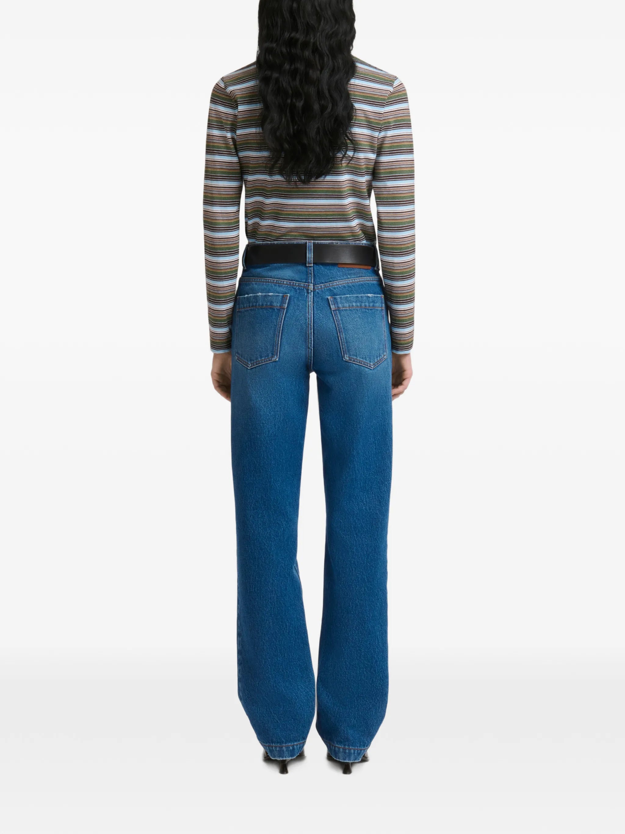 denim straight-leg jeans
