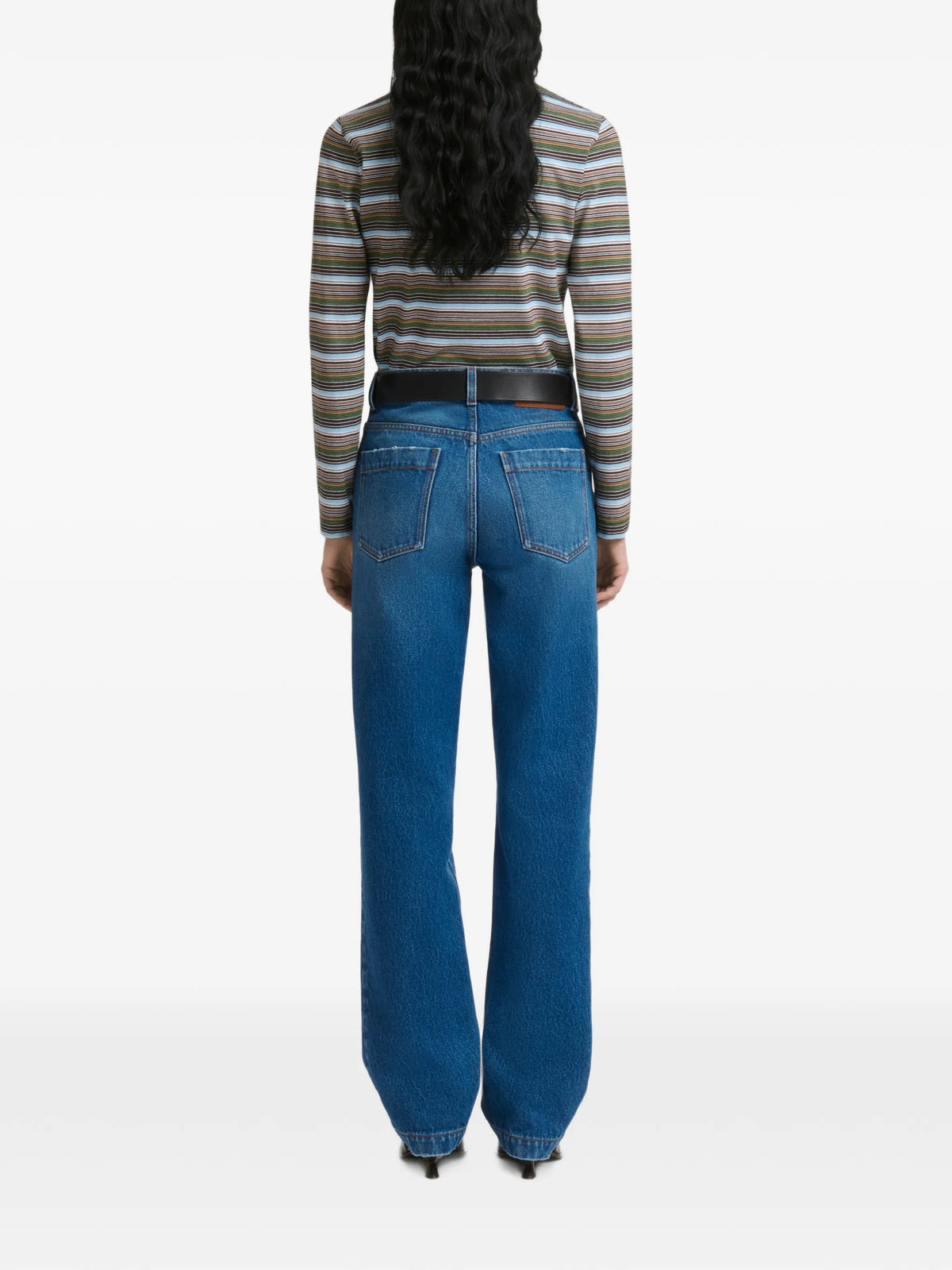 denim straight-leg jeans