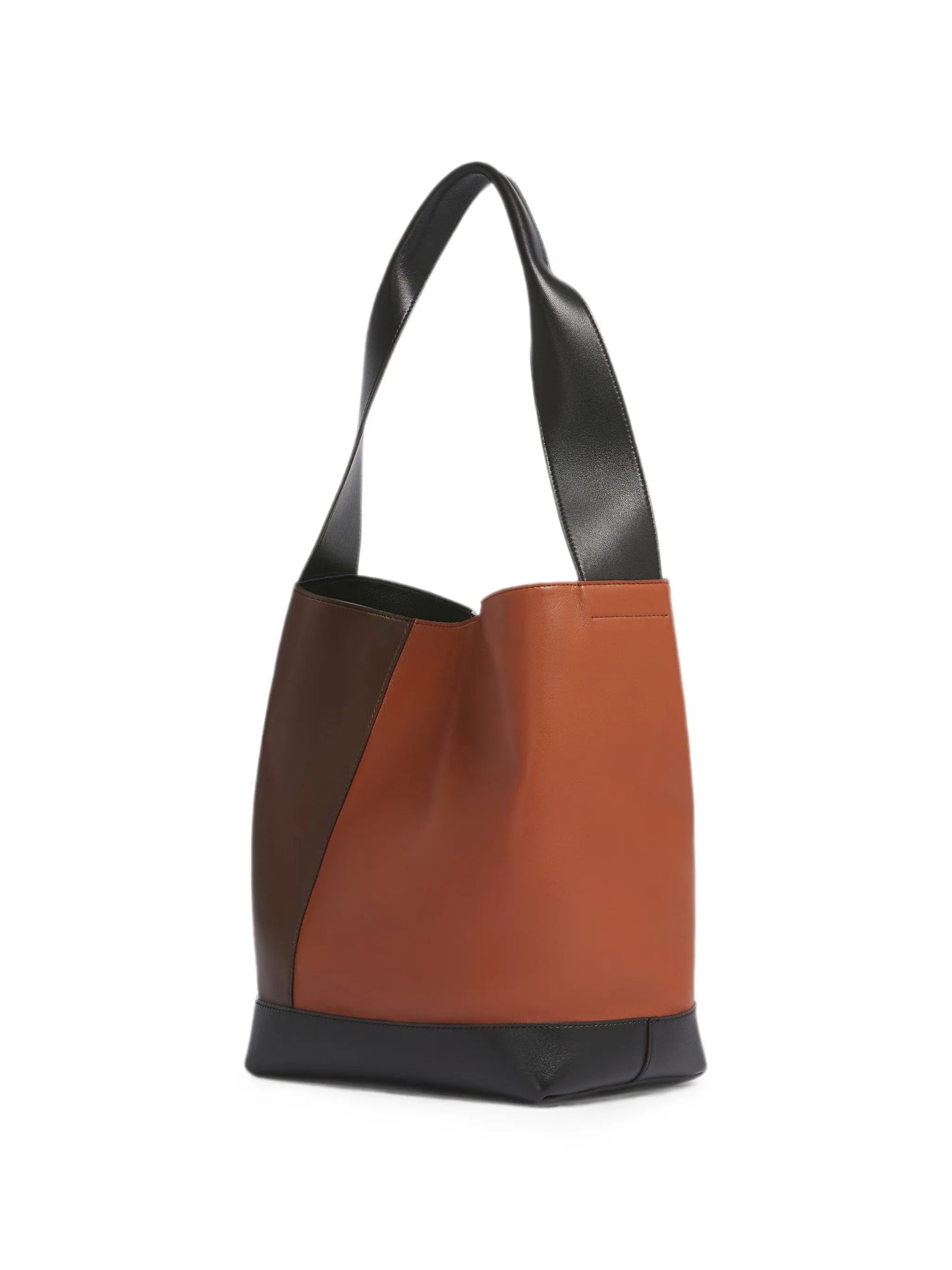 light brown, dark brown and black leather Pod 2.0 bag