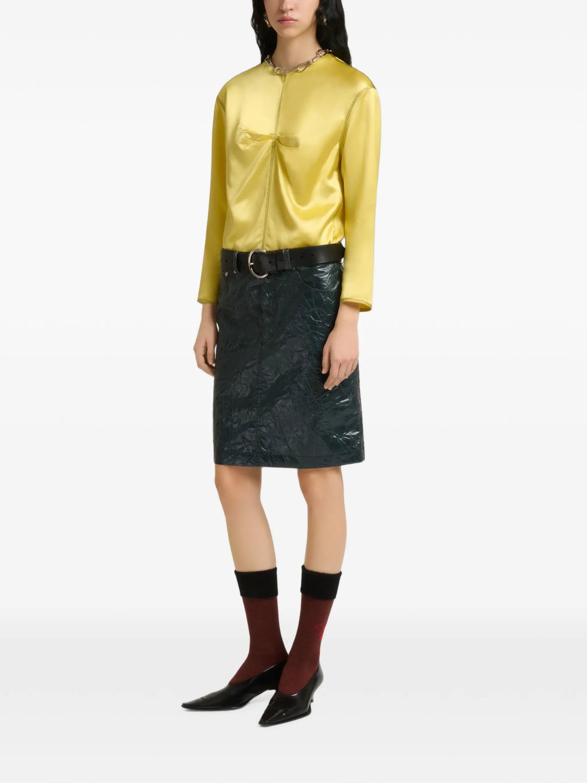 crinkled taffeta skirt
