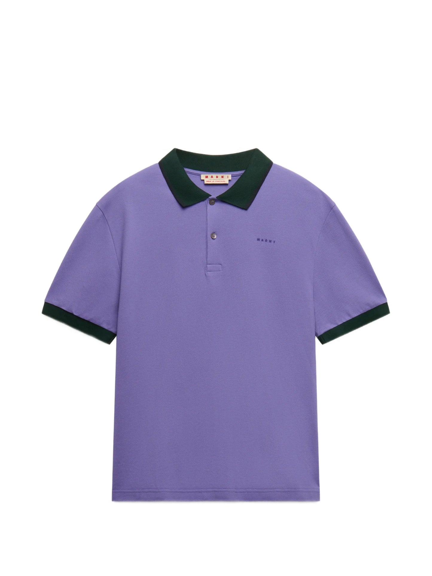 purple piqué polo shirt with contrast trims