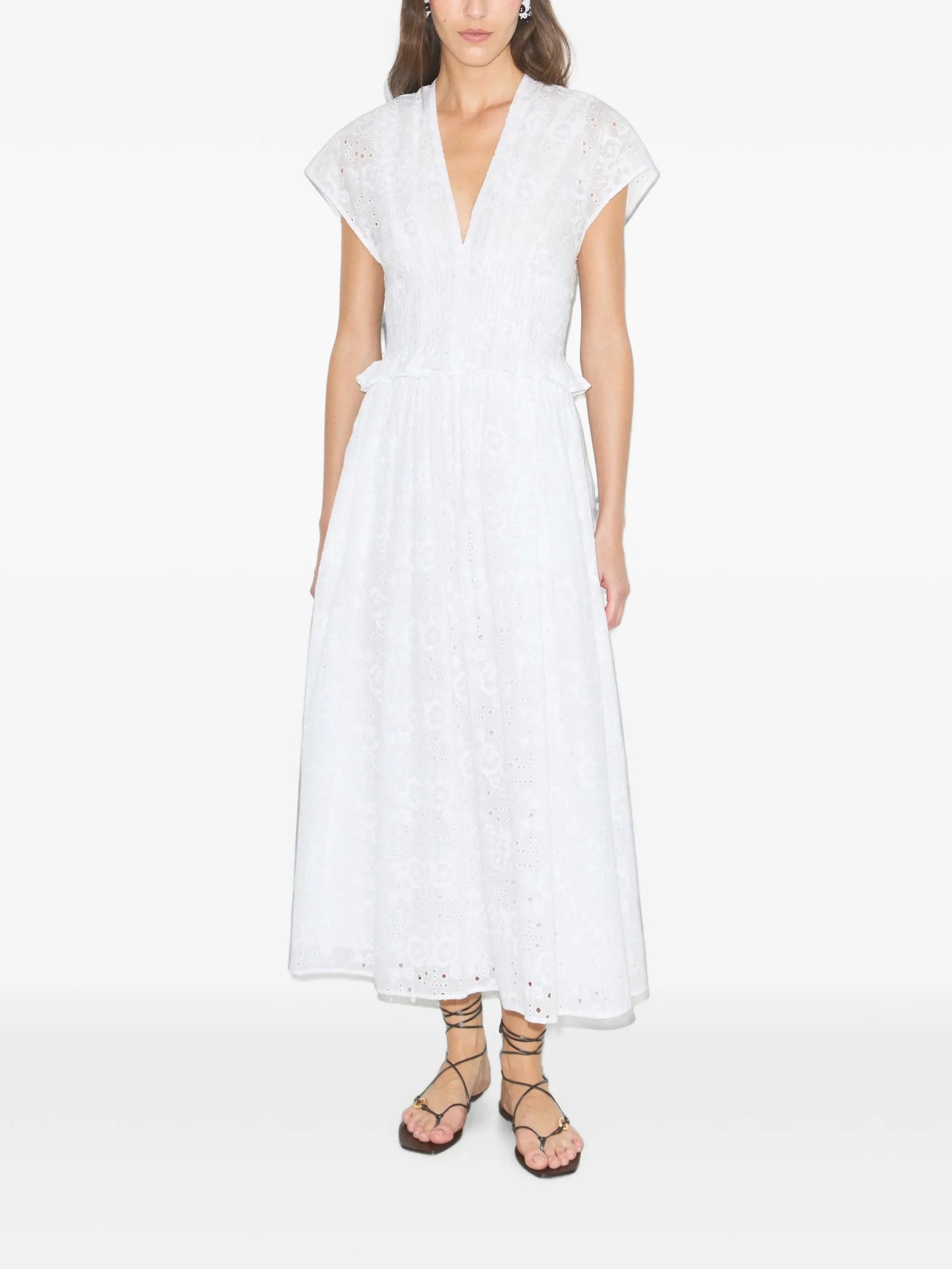 eyelet cotton maxi dress
