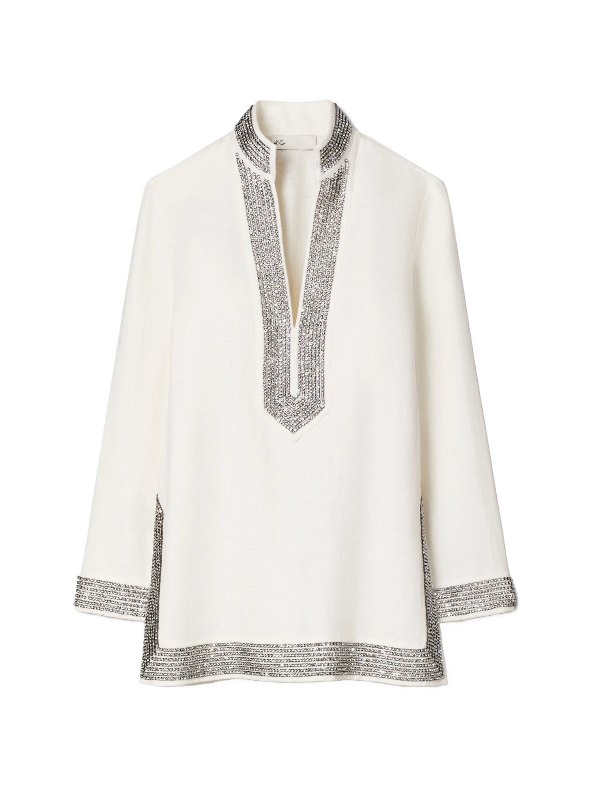 embellished linen tunic