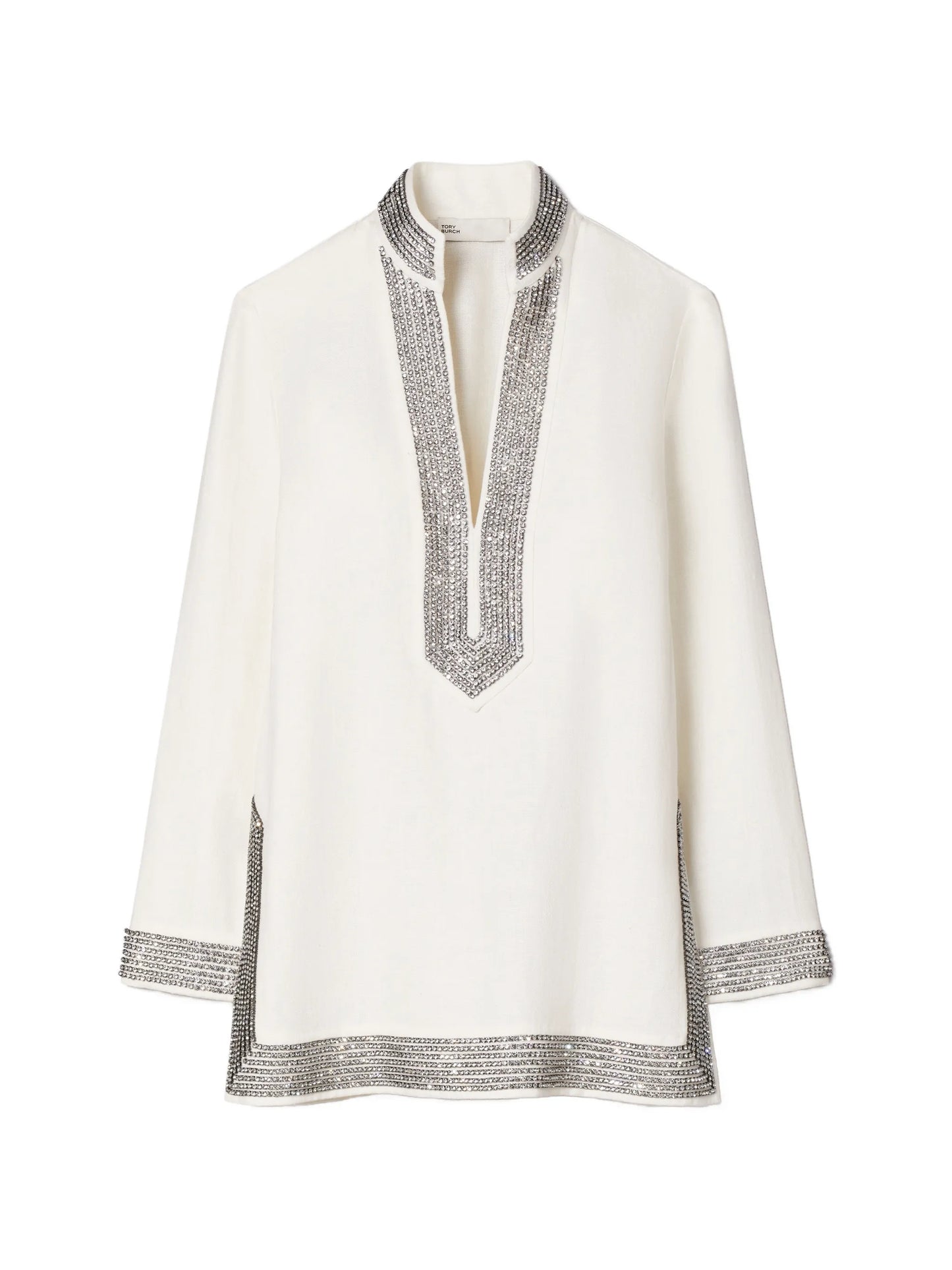 embellished linen tunic