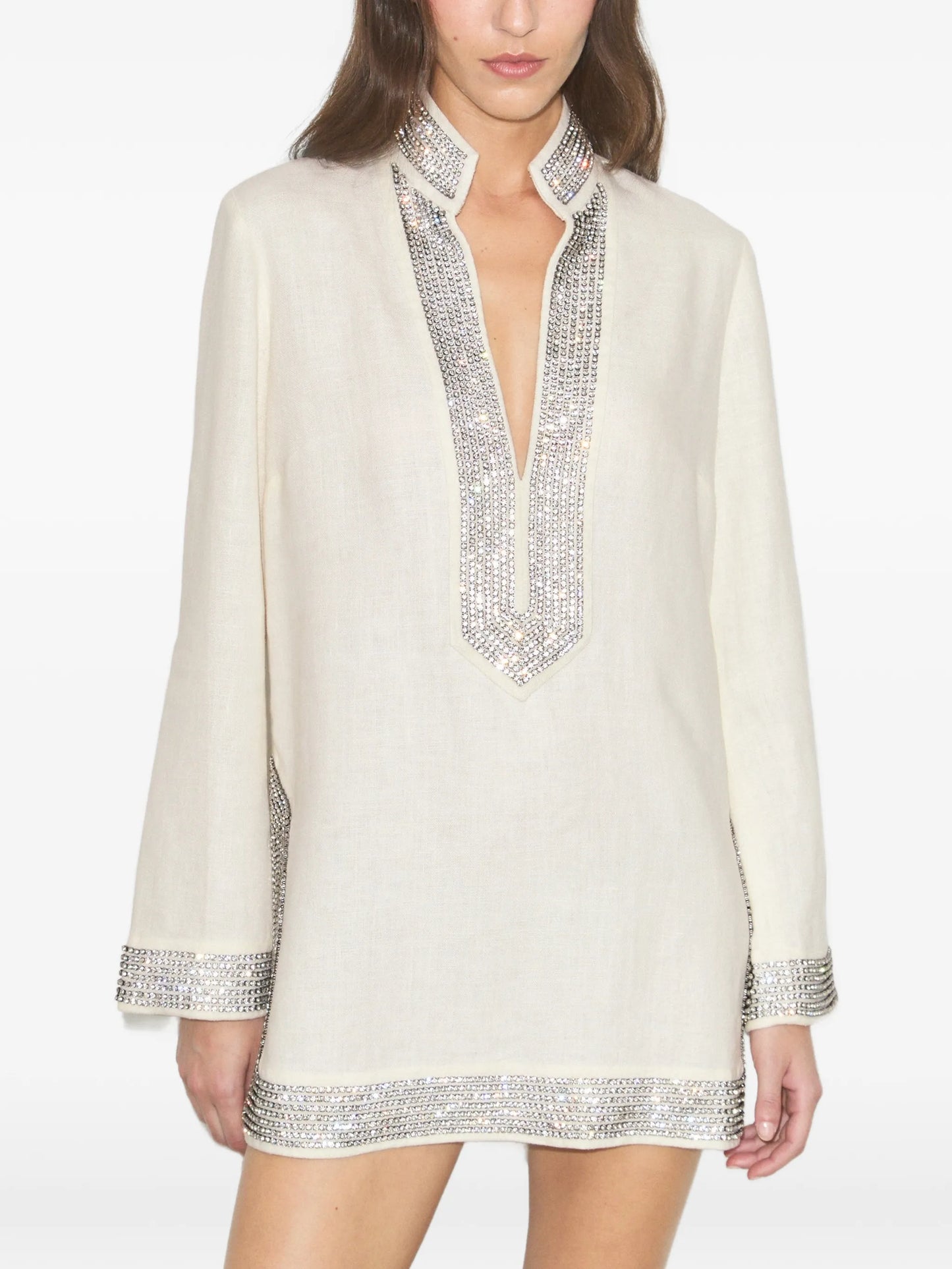 embellished linen tunic