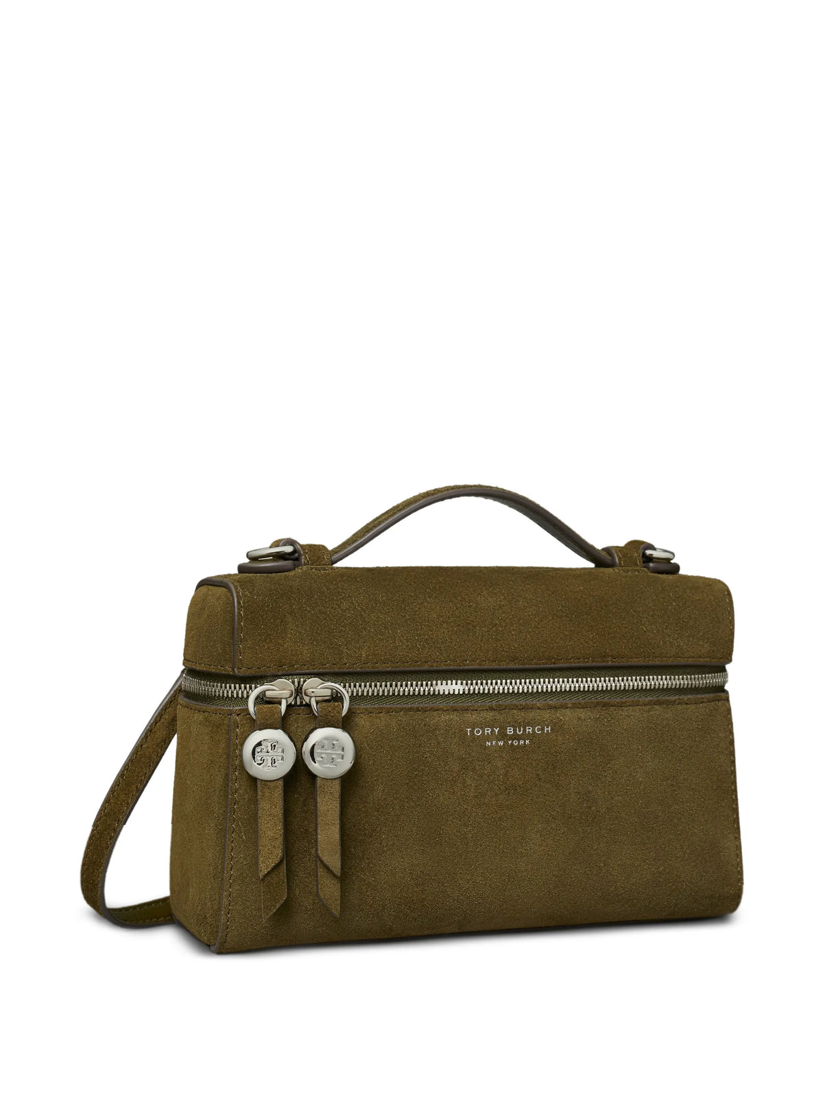 Romy suede slim top handle bag