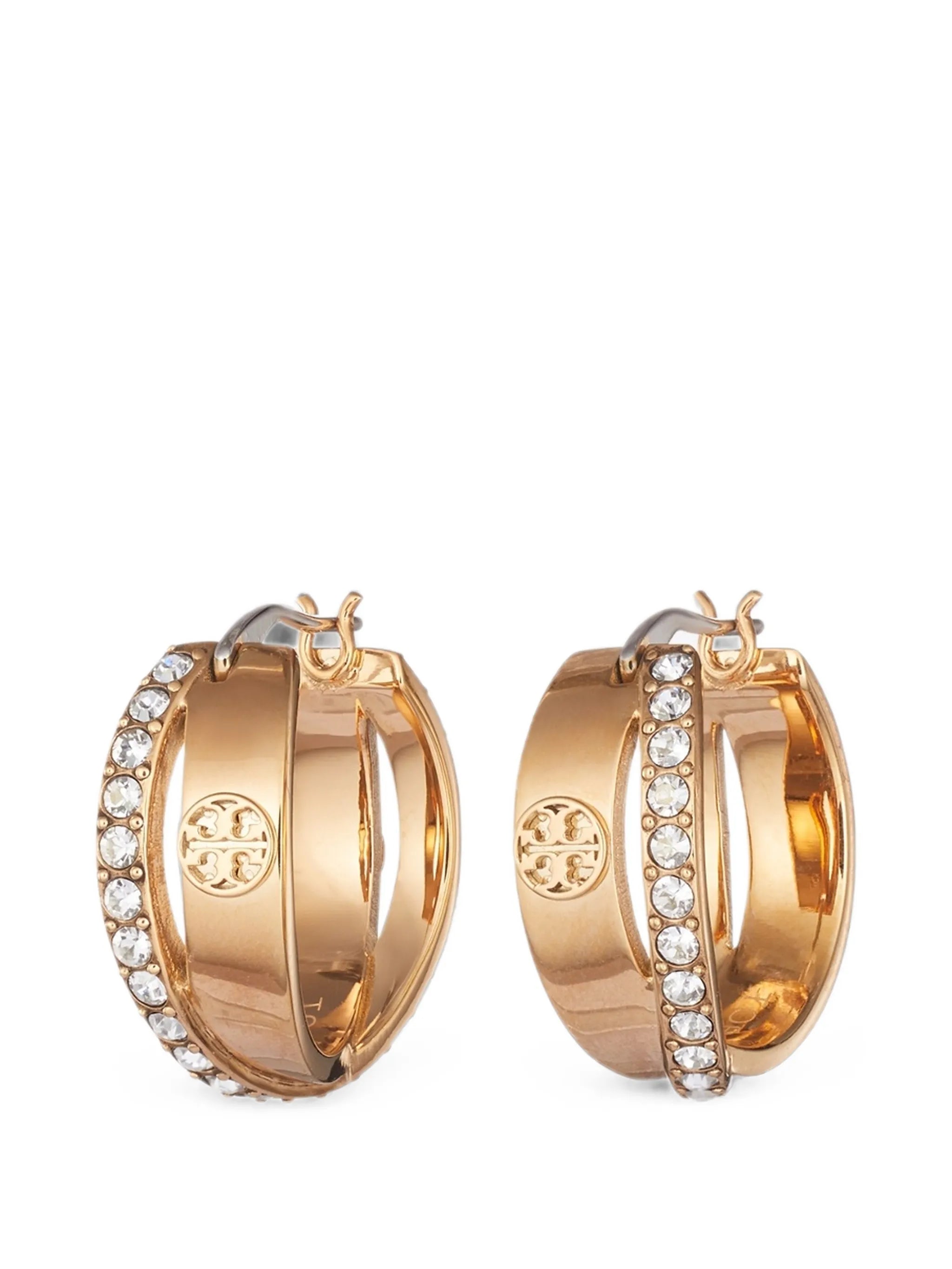 Icon Pavé double hoop earrings