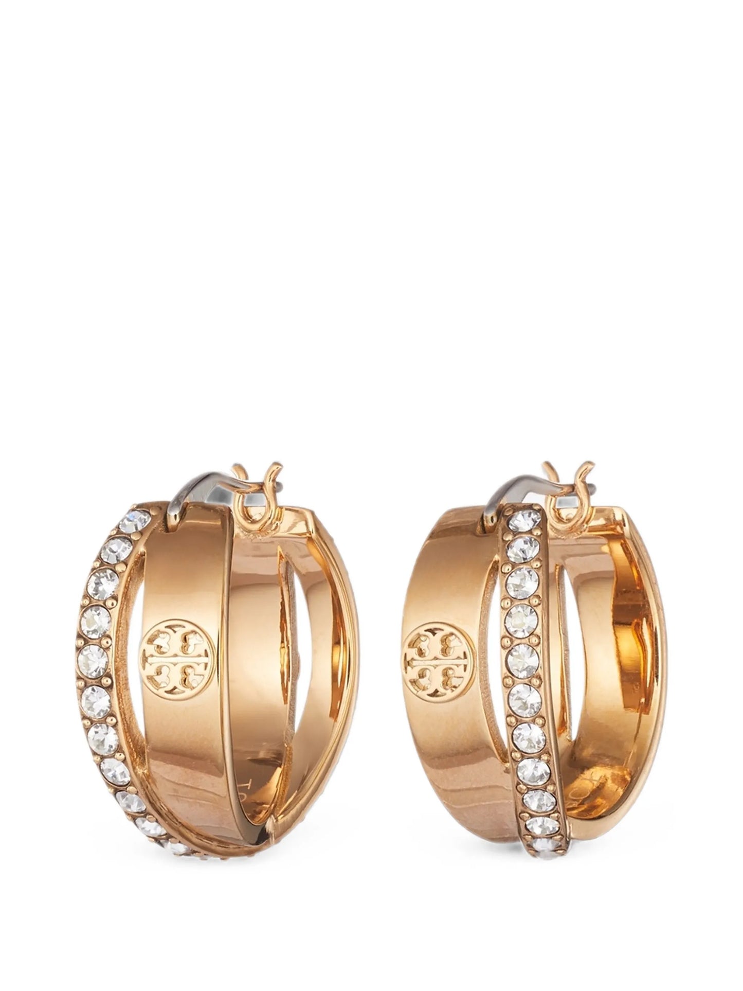 Icon Pavé double hoop earrings