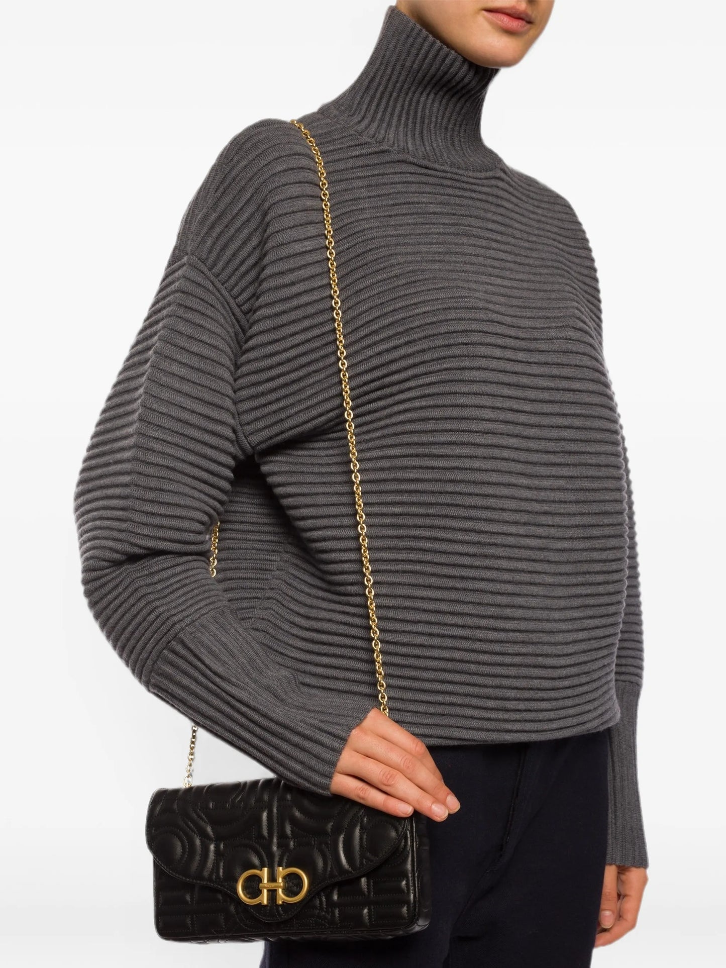 quilted Gancini shoulder bag