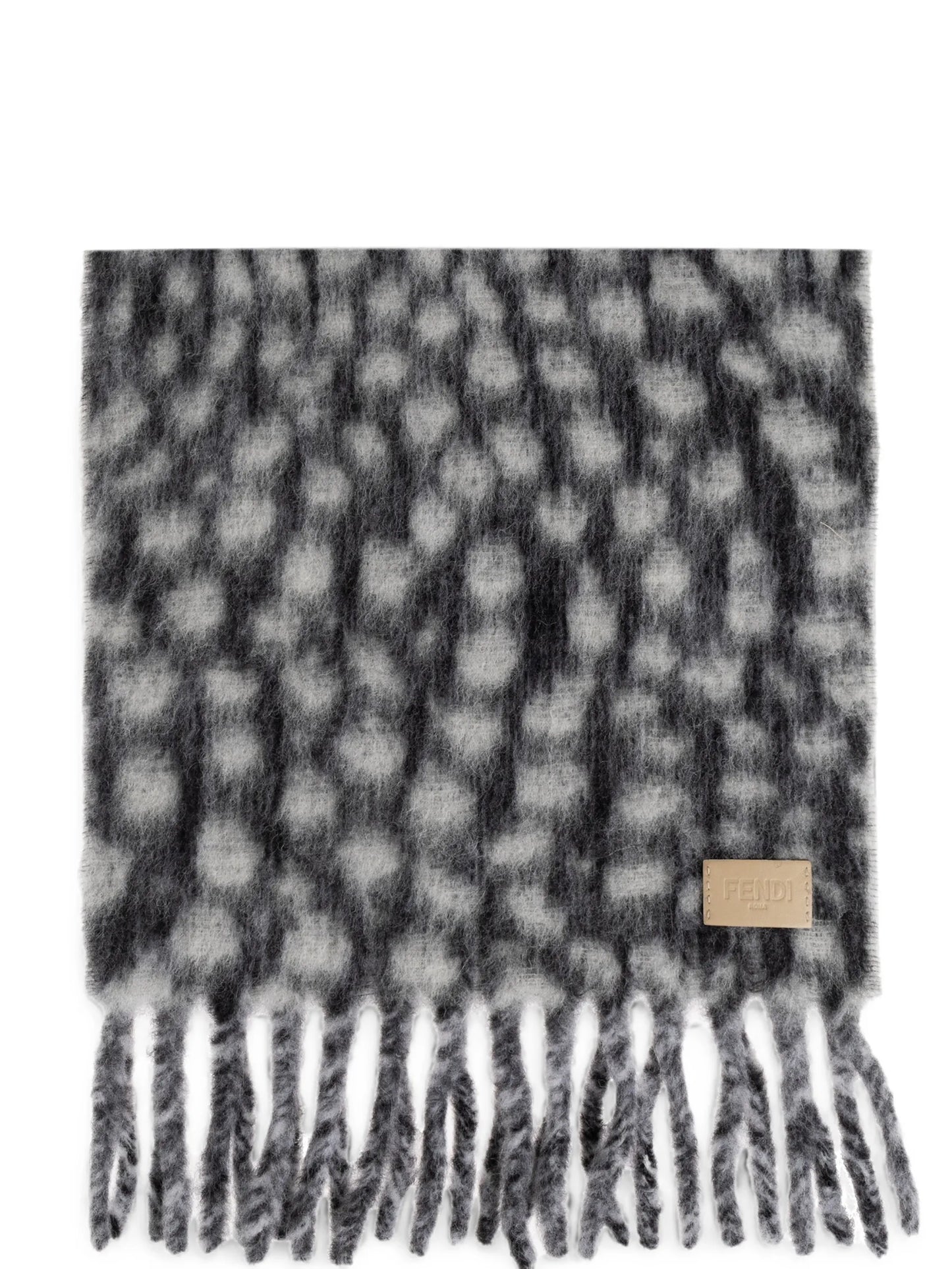 fringed checked scarf