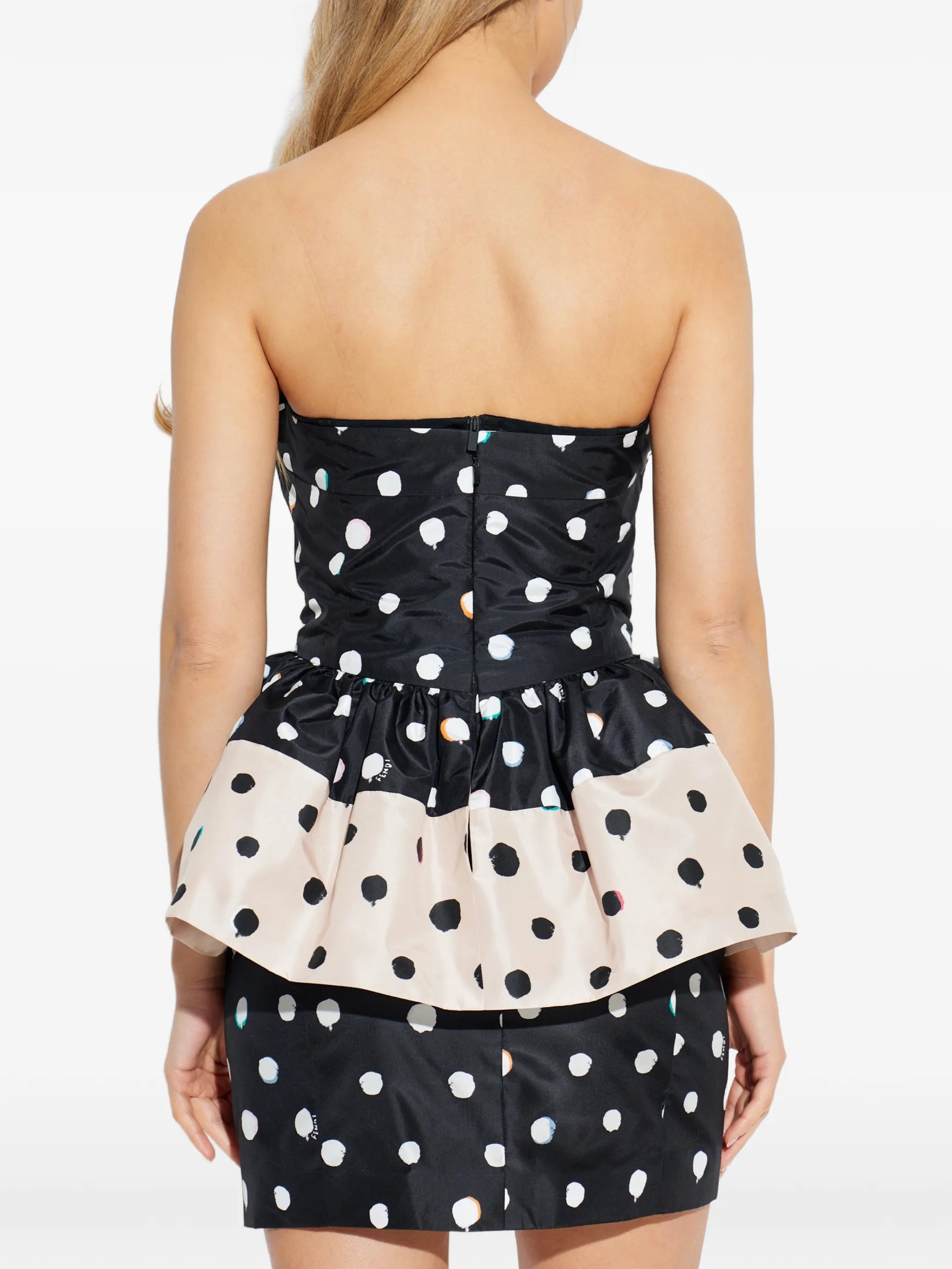 polka-dot mini dress