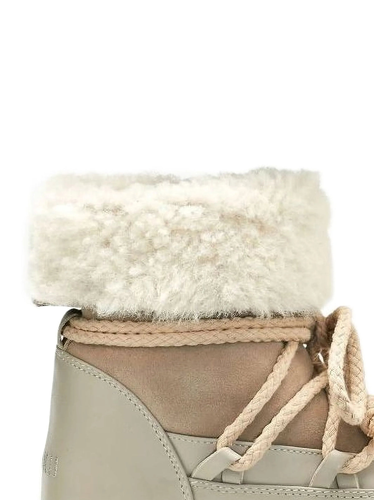 shearling-trim lace-up boots