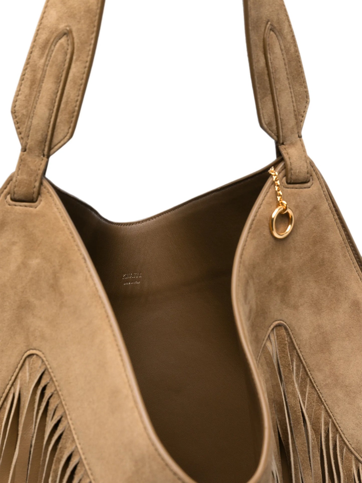 small Lotus fringed-design tote bag