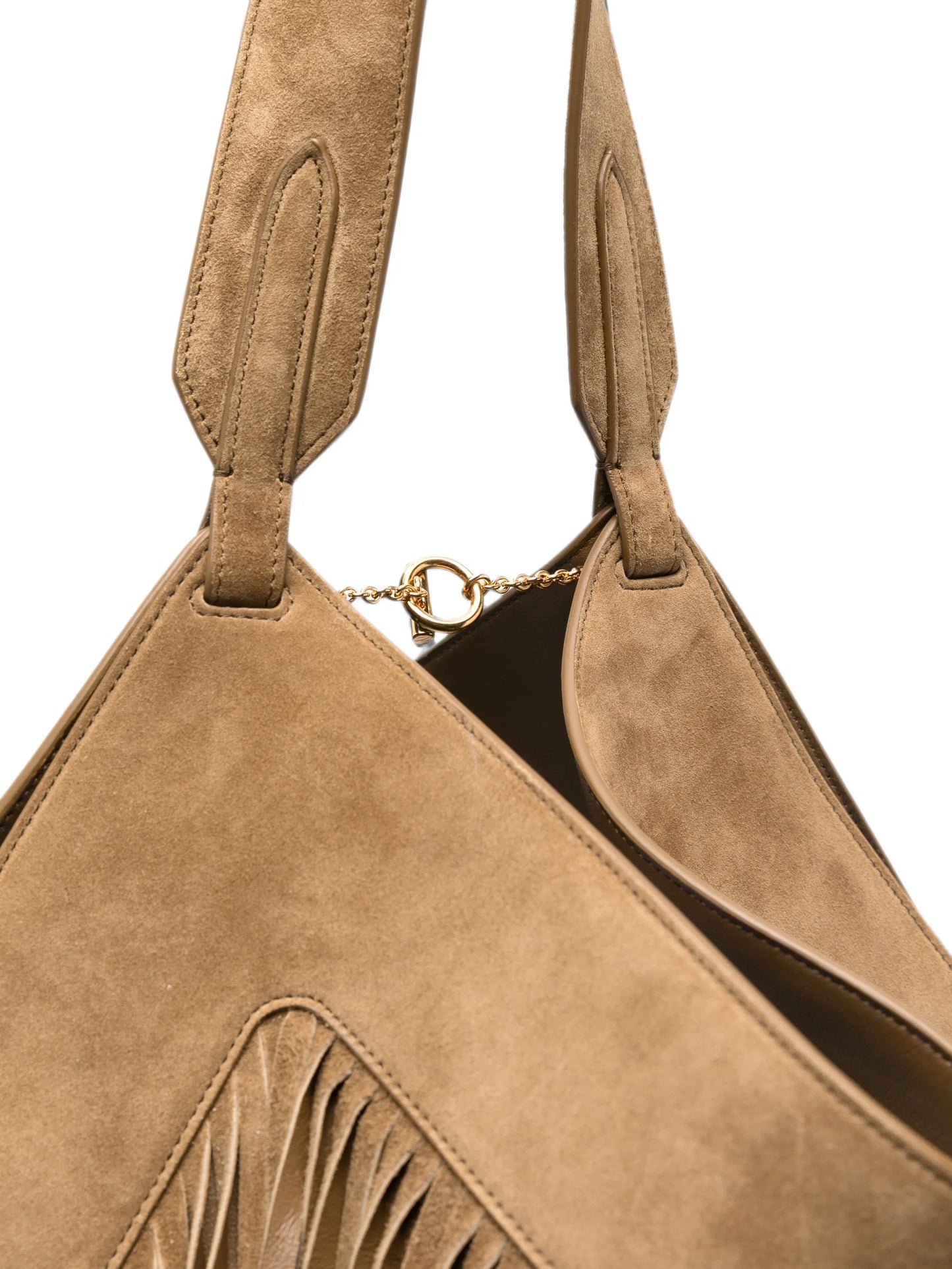 small Lotus fringed-design tote bag
