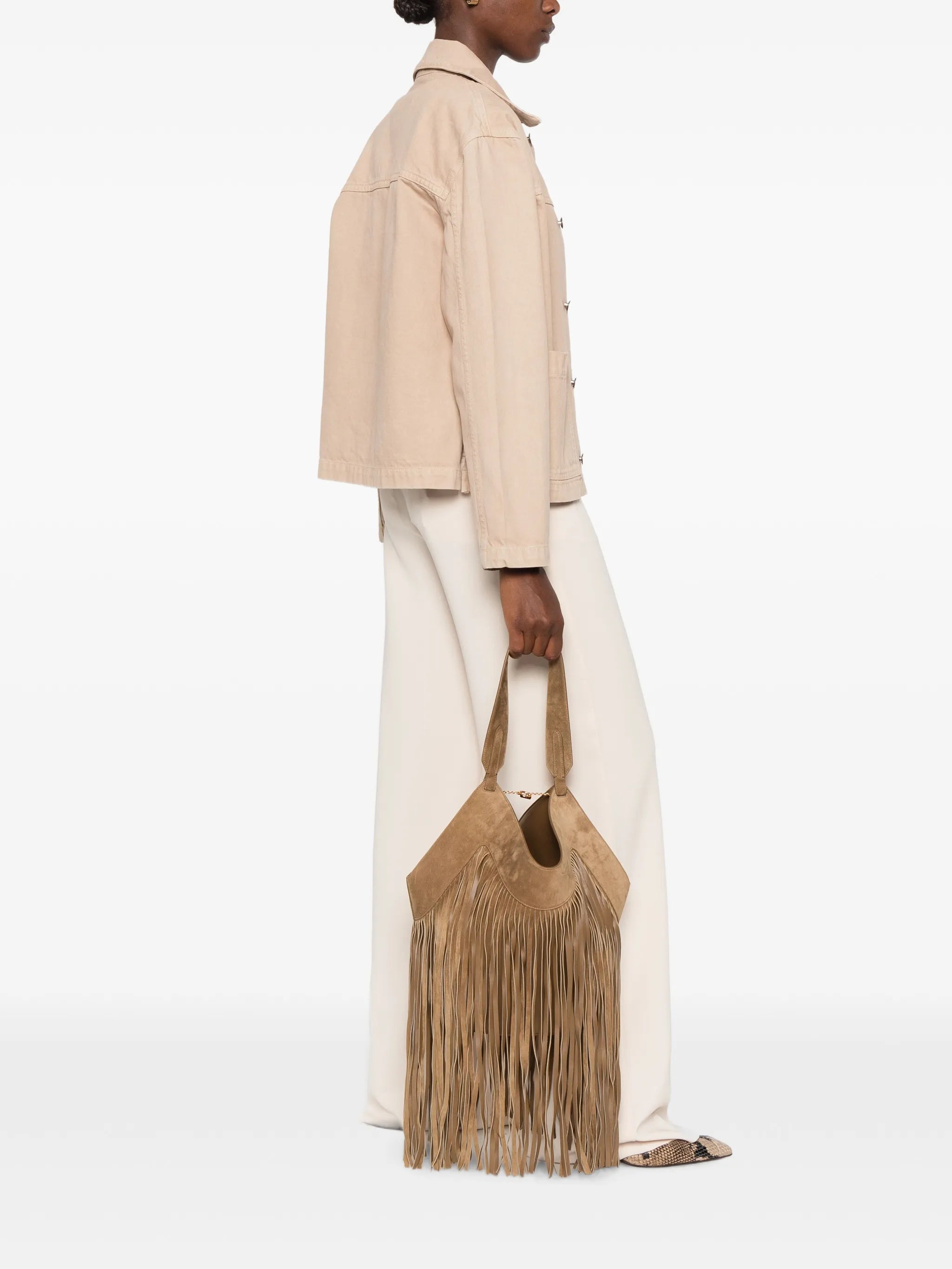 small Lotus fringe tote