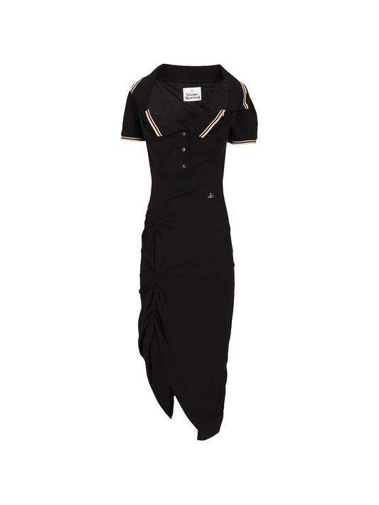 Long Monday Pulling polo-collar midi dress