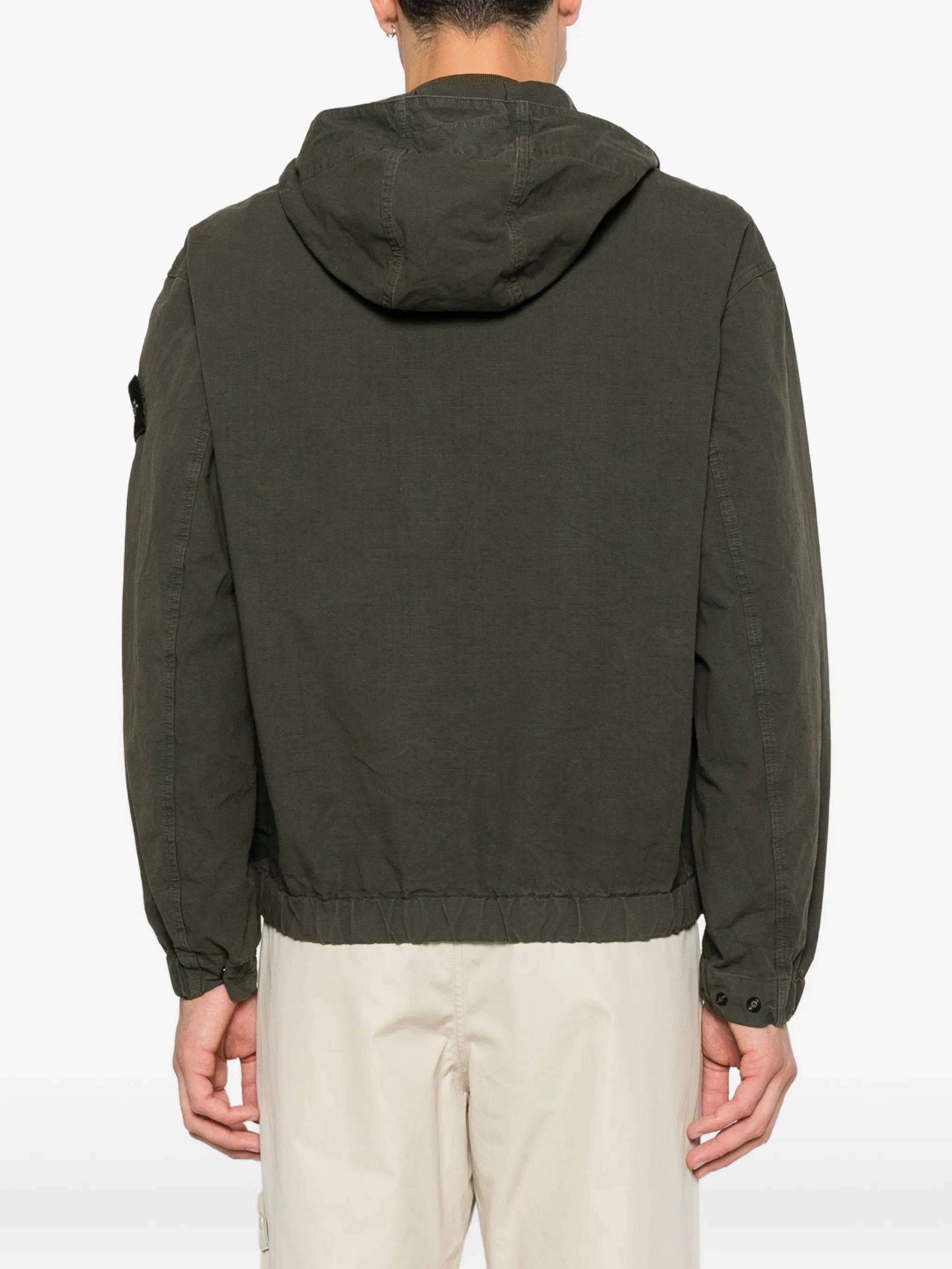 1200011 organic cotton ripstop comfort-fit hooded overshirt with zip pockets