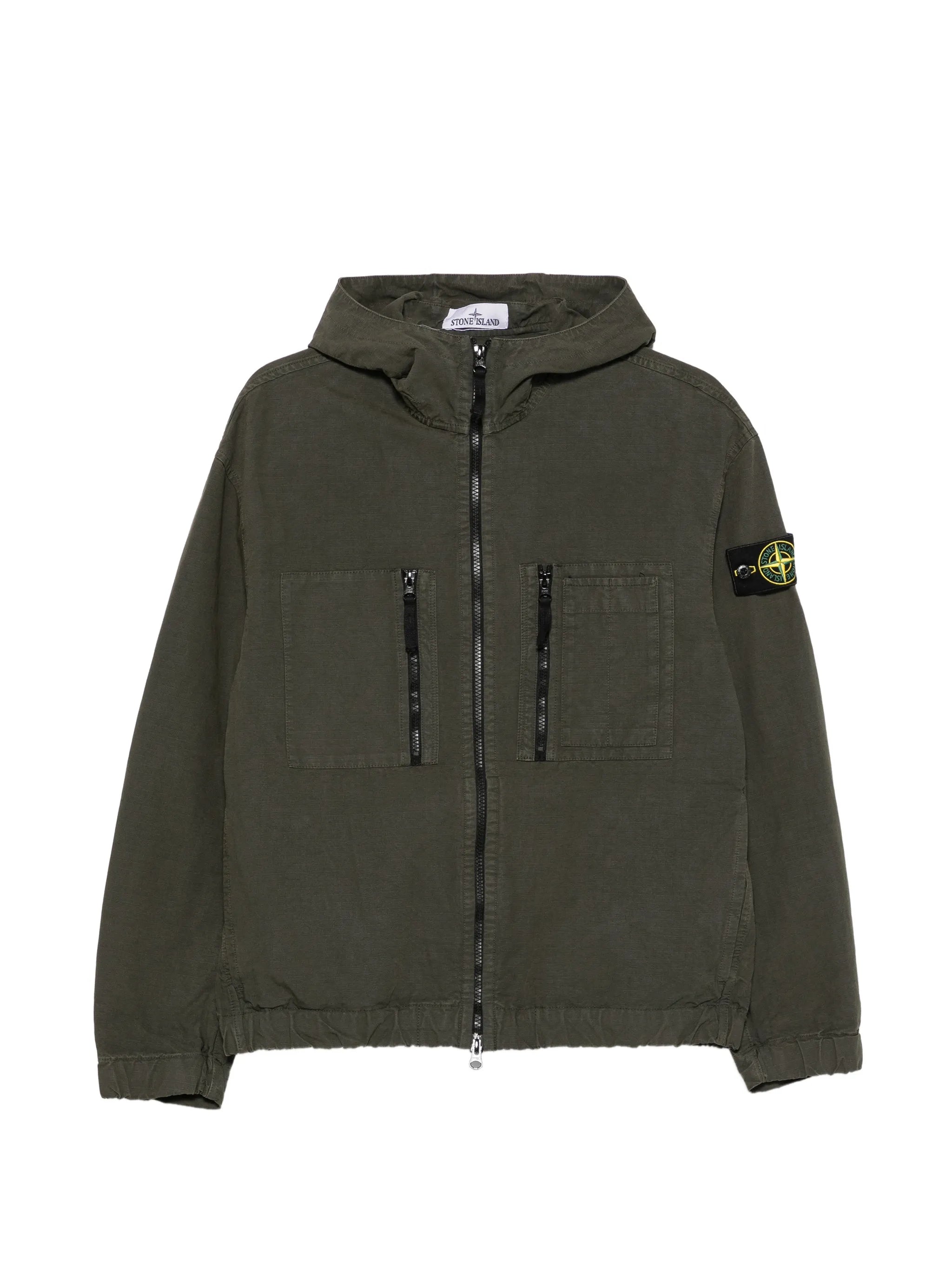 1200011 organic cotton ripstop comfort-fit hooded overshirt with zip pockets