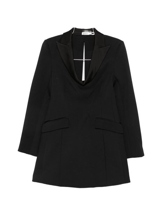 Marina satin-lapel blazer mini dress