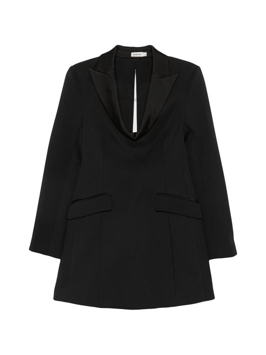 Marina satin-lapel blazer mini dress