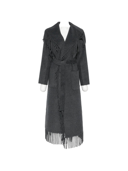 Carrie fringe robe coat