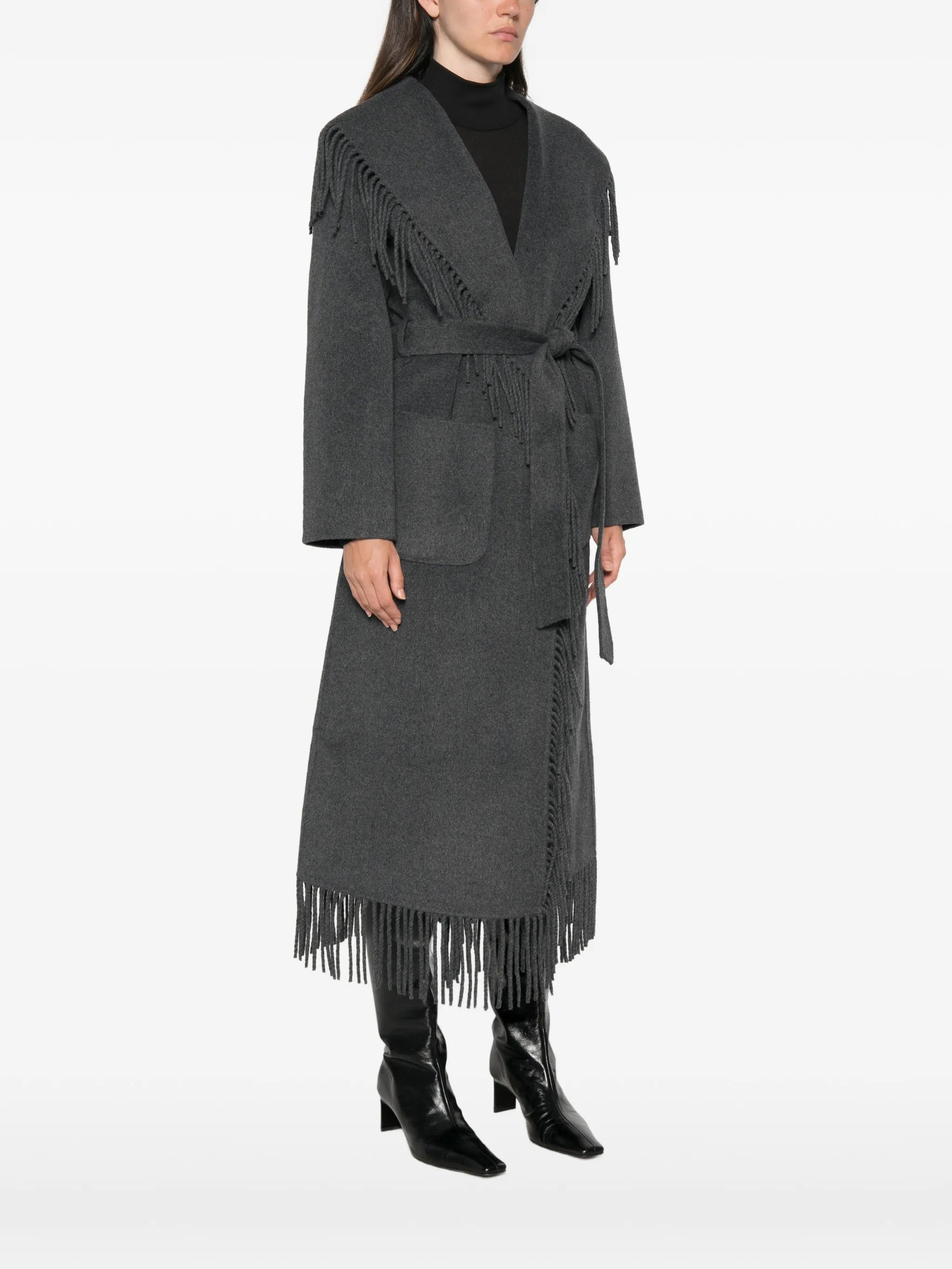 Carrie fringe robe coat