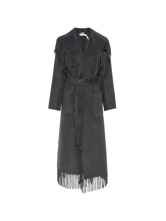 Carrie fringe robe coat