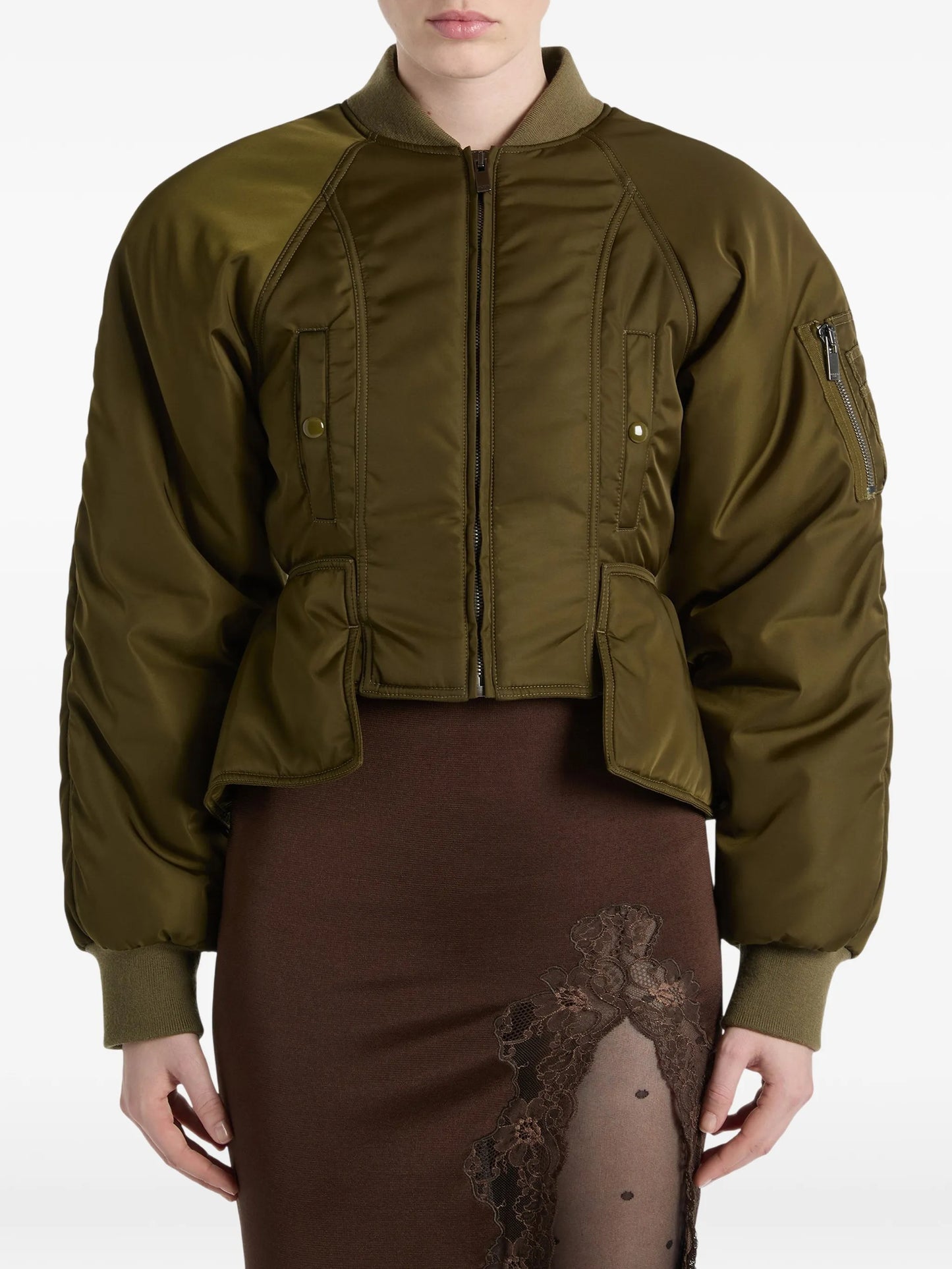 nylon peplum jacket