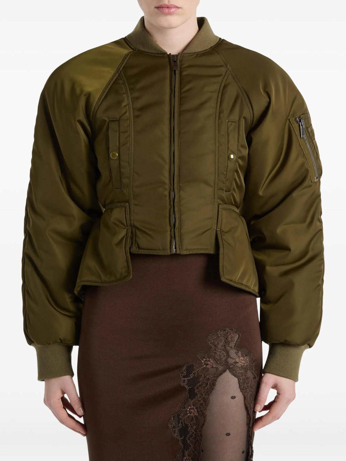 nylon peplum jacket