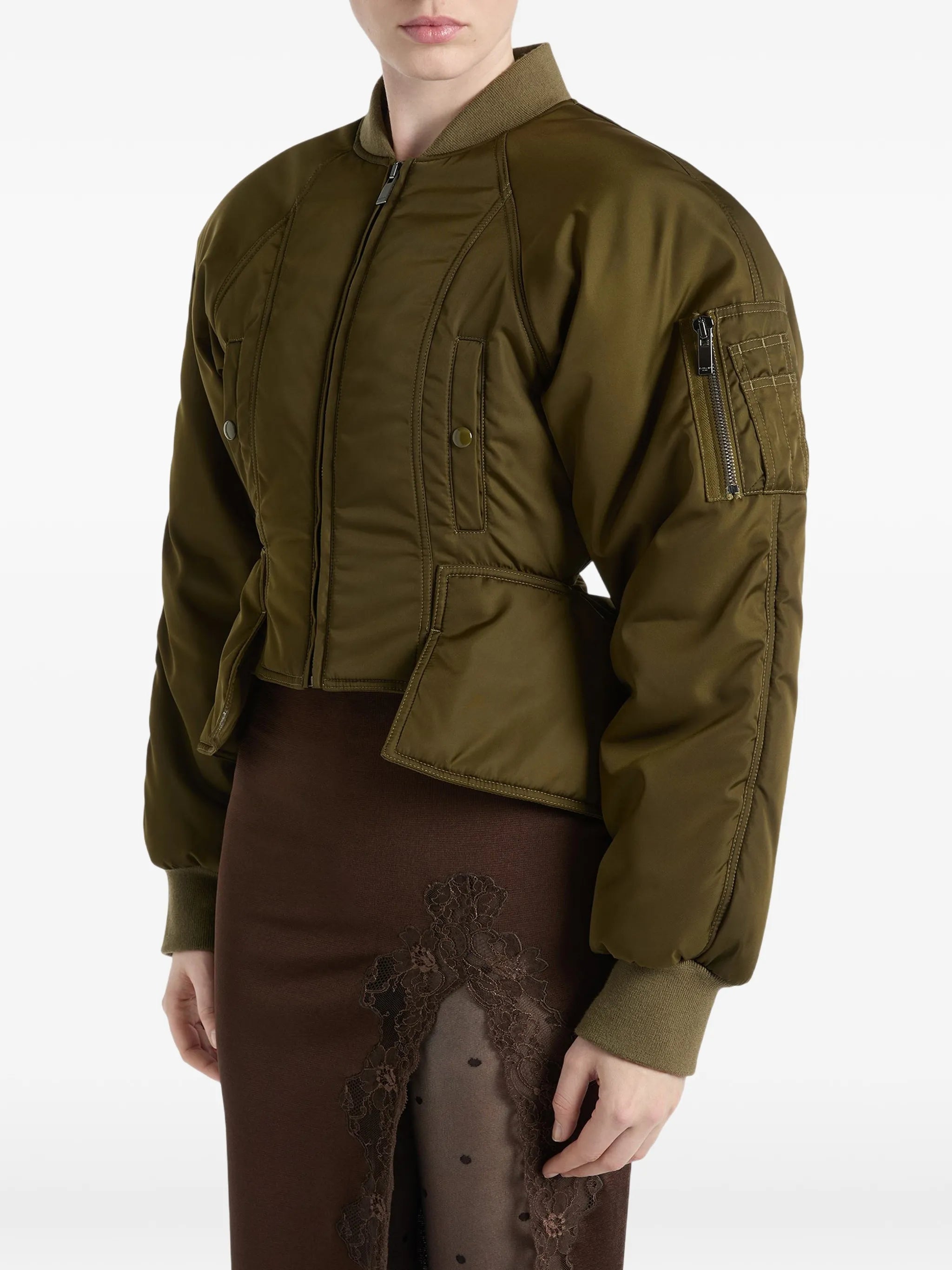 nylon peplum jacket