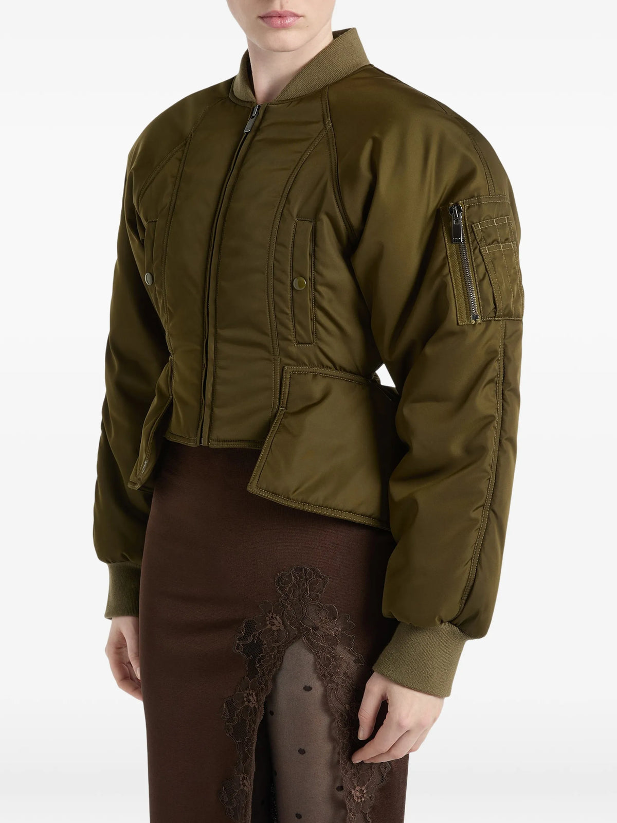 nylon peplum jacket