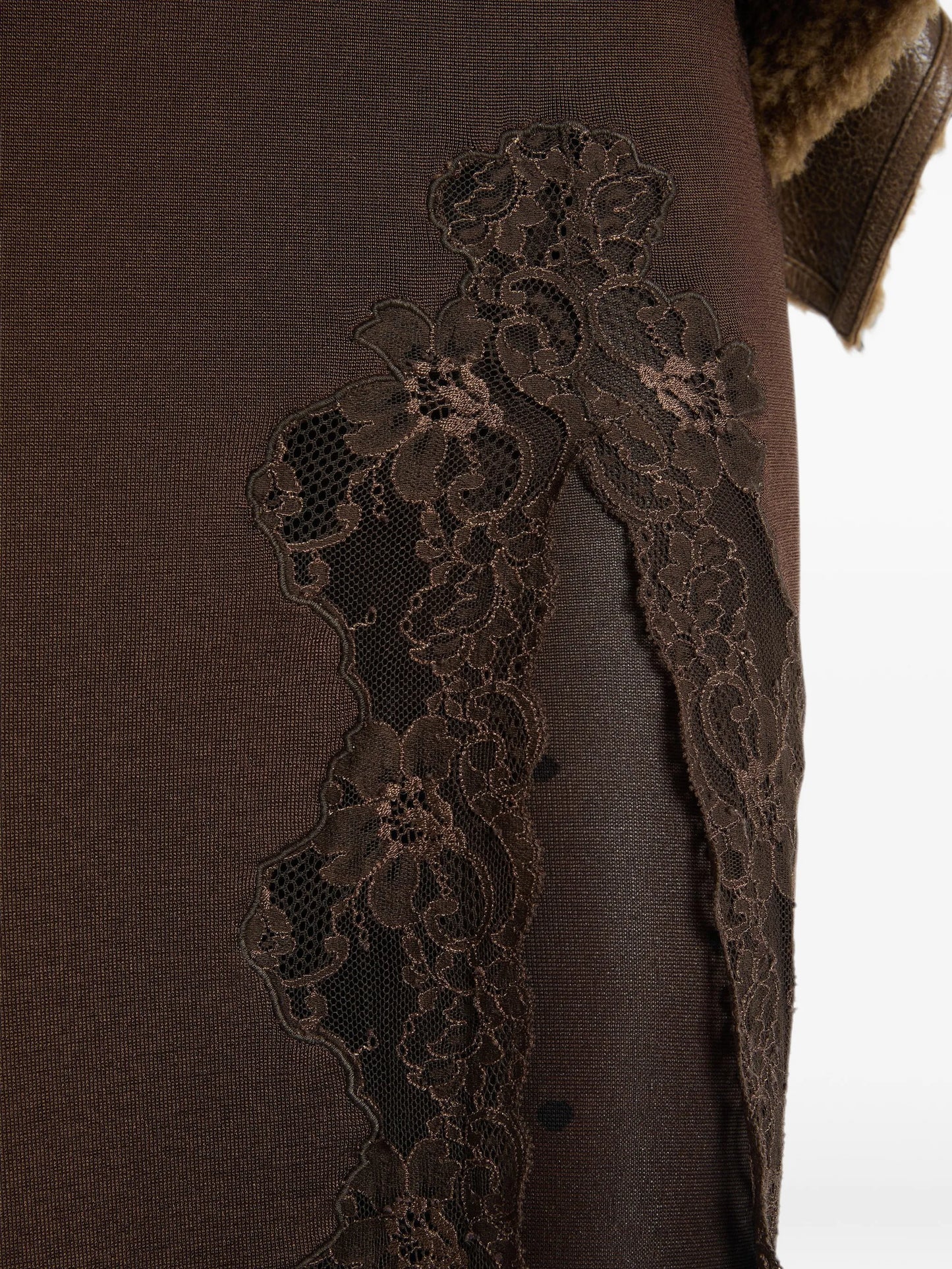 knit midi skirt with lace