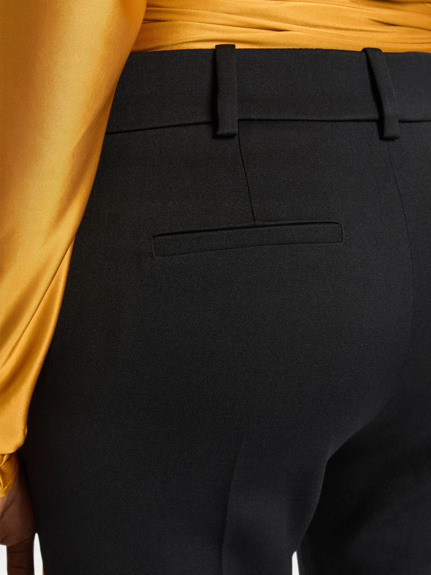 low-waisted wool-satin trousers