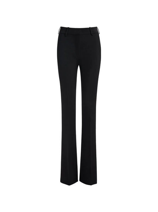 low-waisted wool-satin trousers