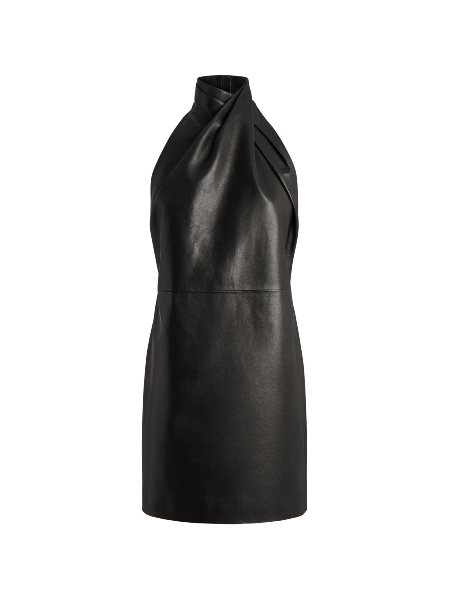 lambskin open-back dress