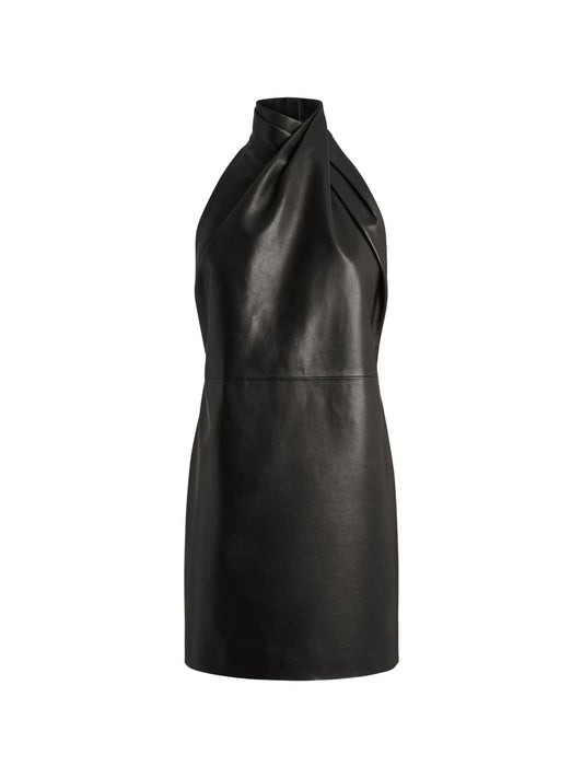 lambskin open-back dress