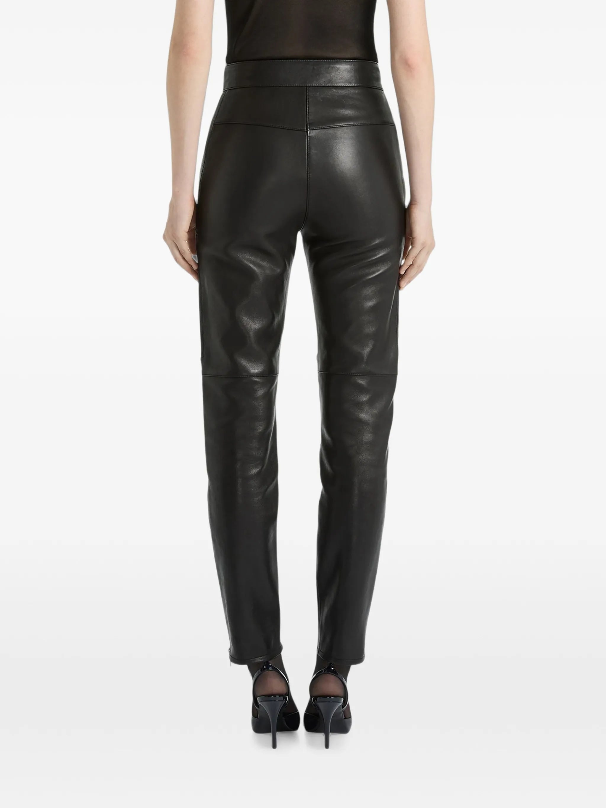 lambskin biker pants
