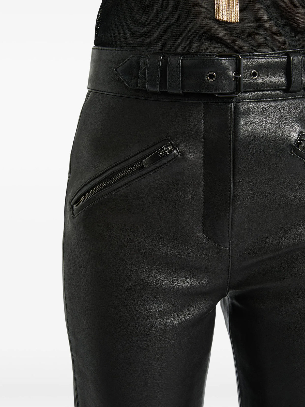lambskin biker pants
