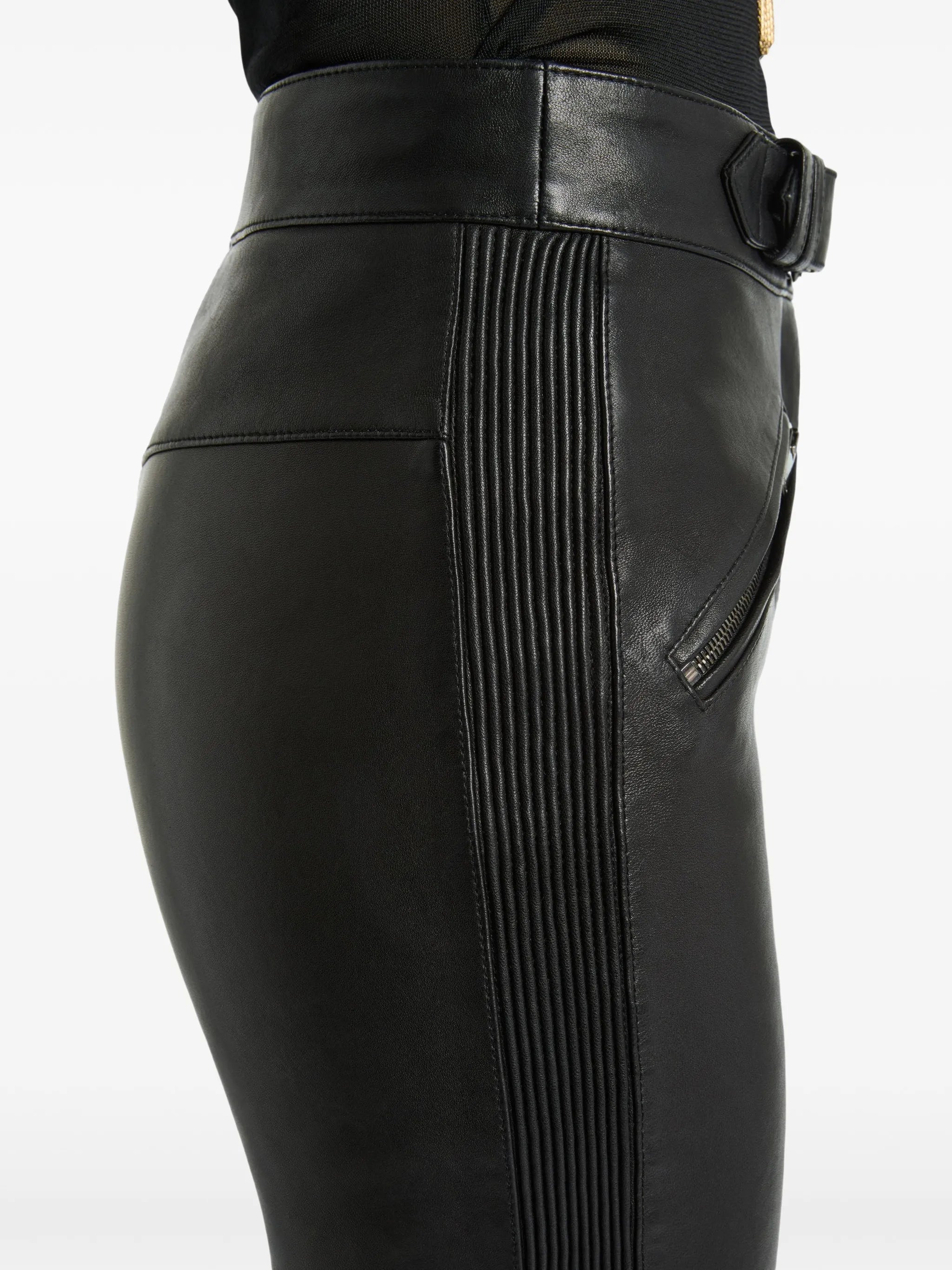 lambskin biker pants