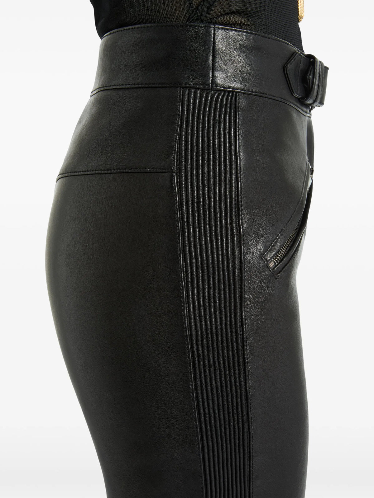 lambskin biker pants