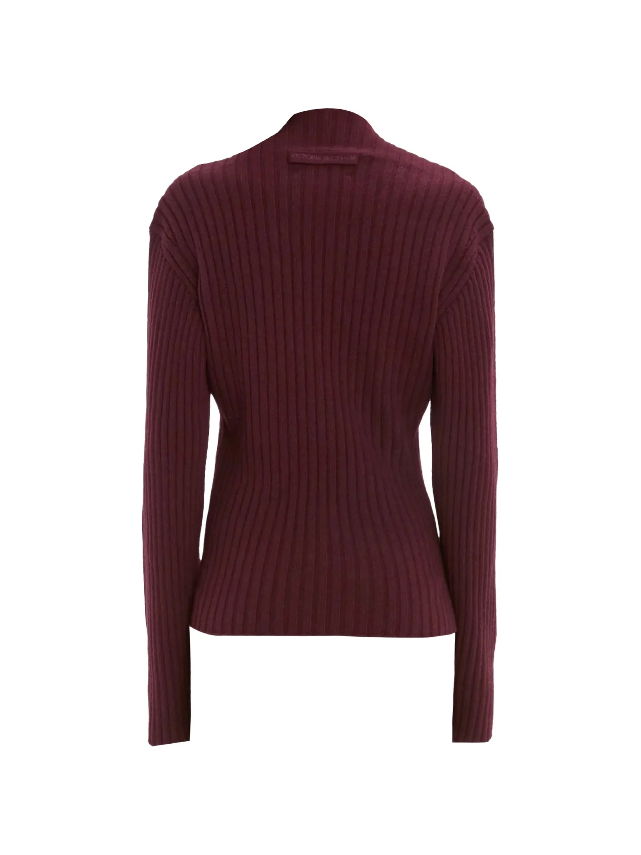ribbed-knit side-slit sweater