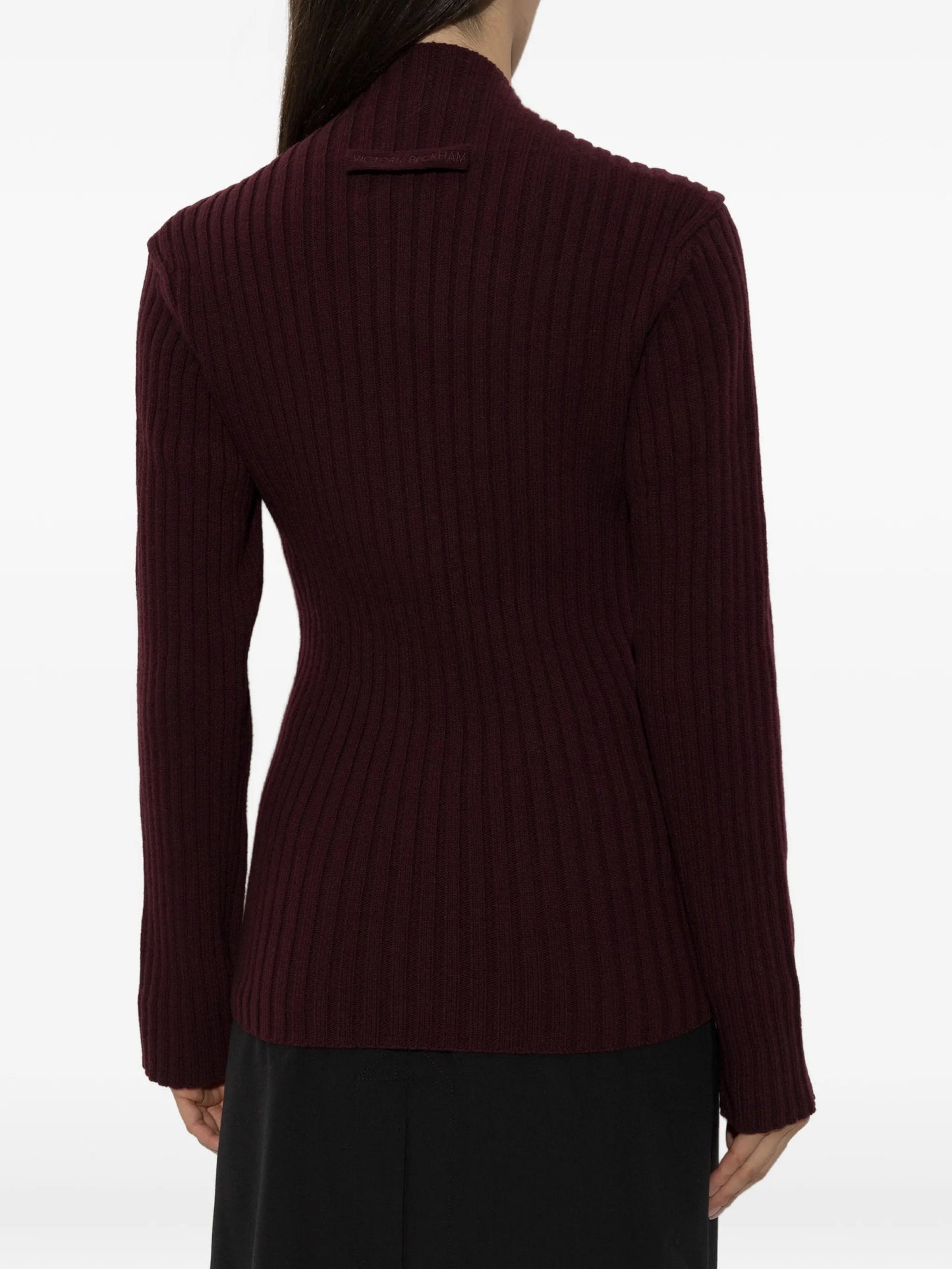 ribbed-knit side-slit sweater