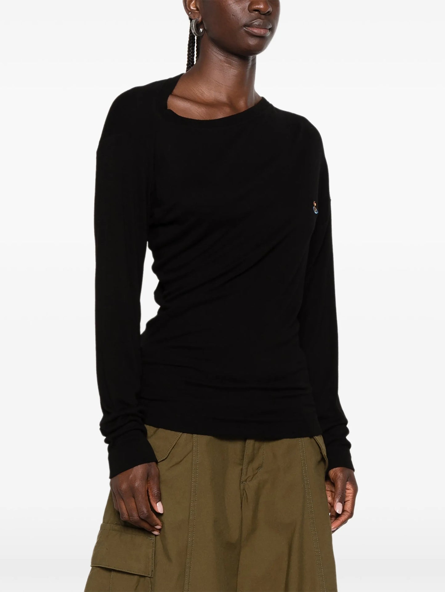 Hebo Orb-embroidered draped top