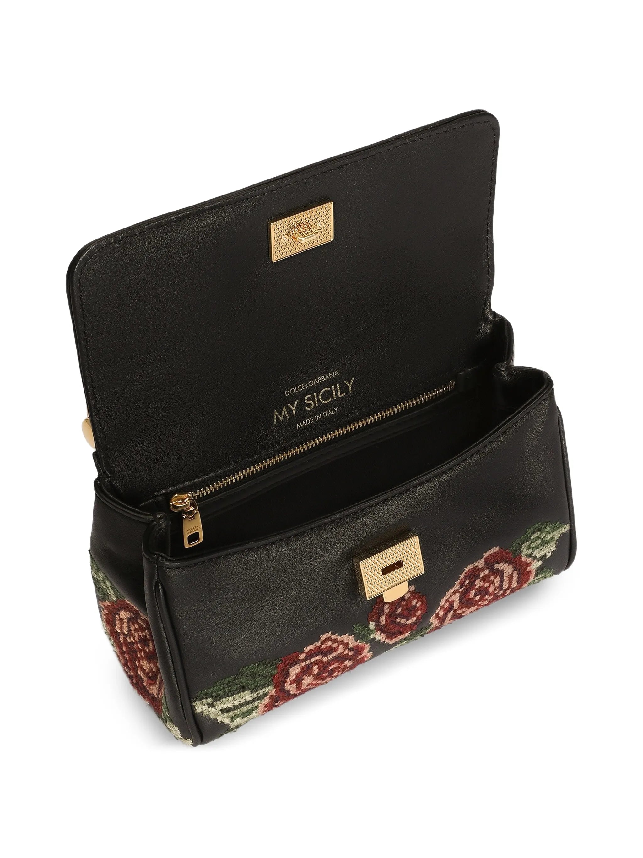mini My Sicily floral-print leather handbag