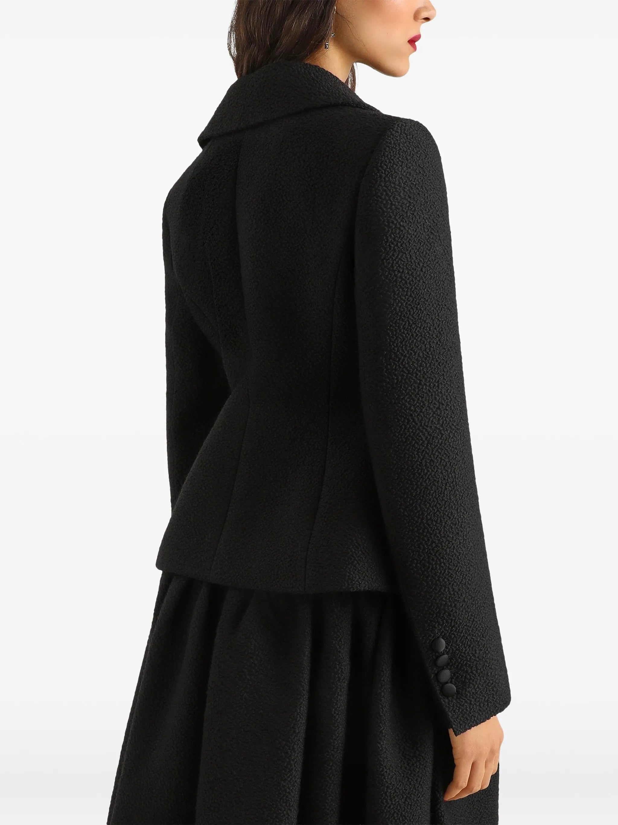 button-down wool jacket