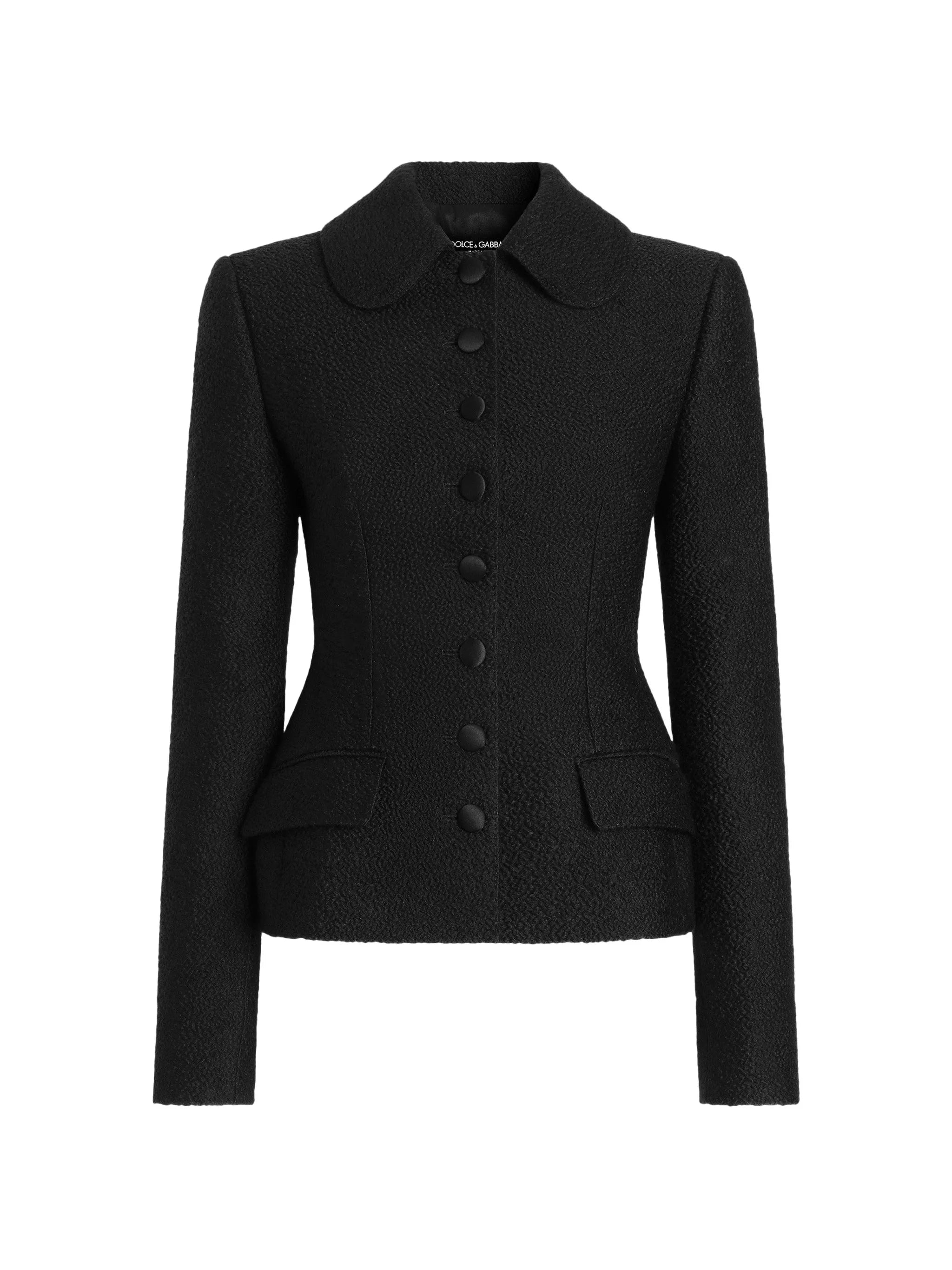 button-down wool jacket