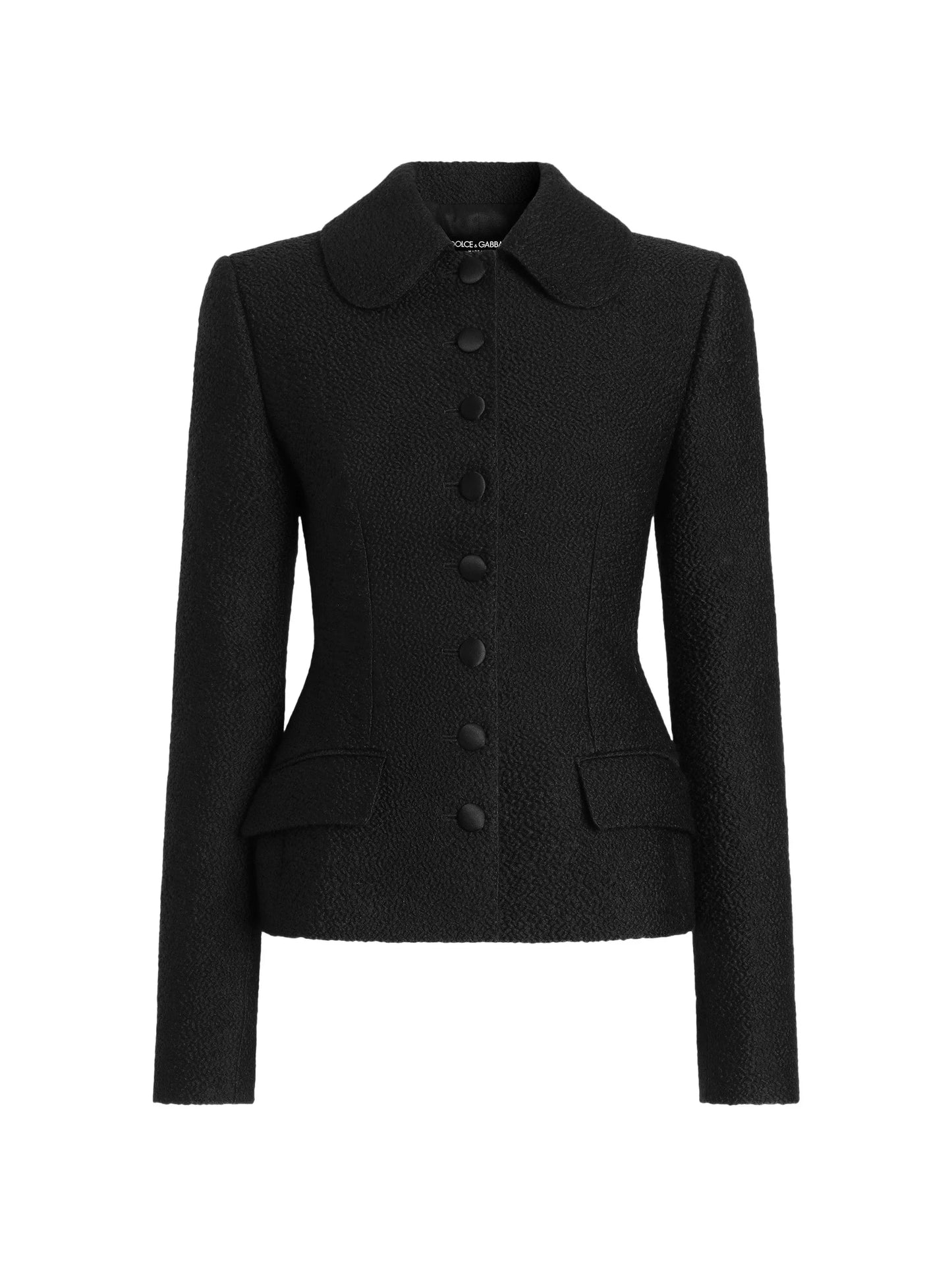 button-down wool jacket