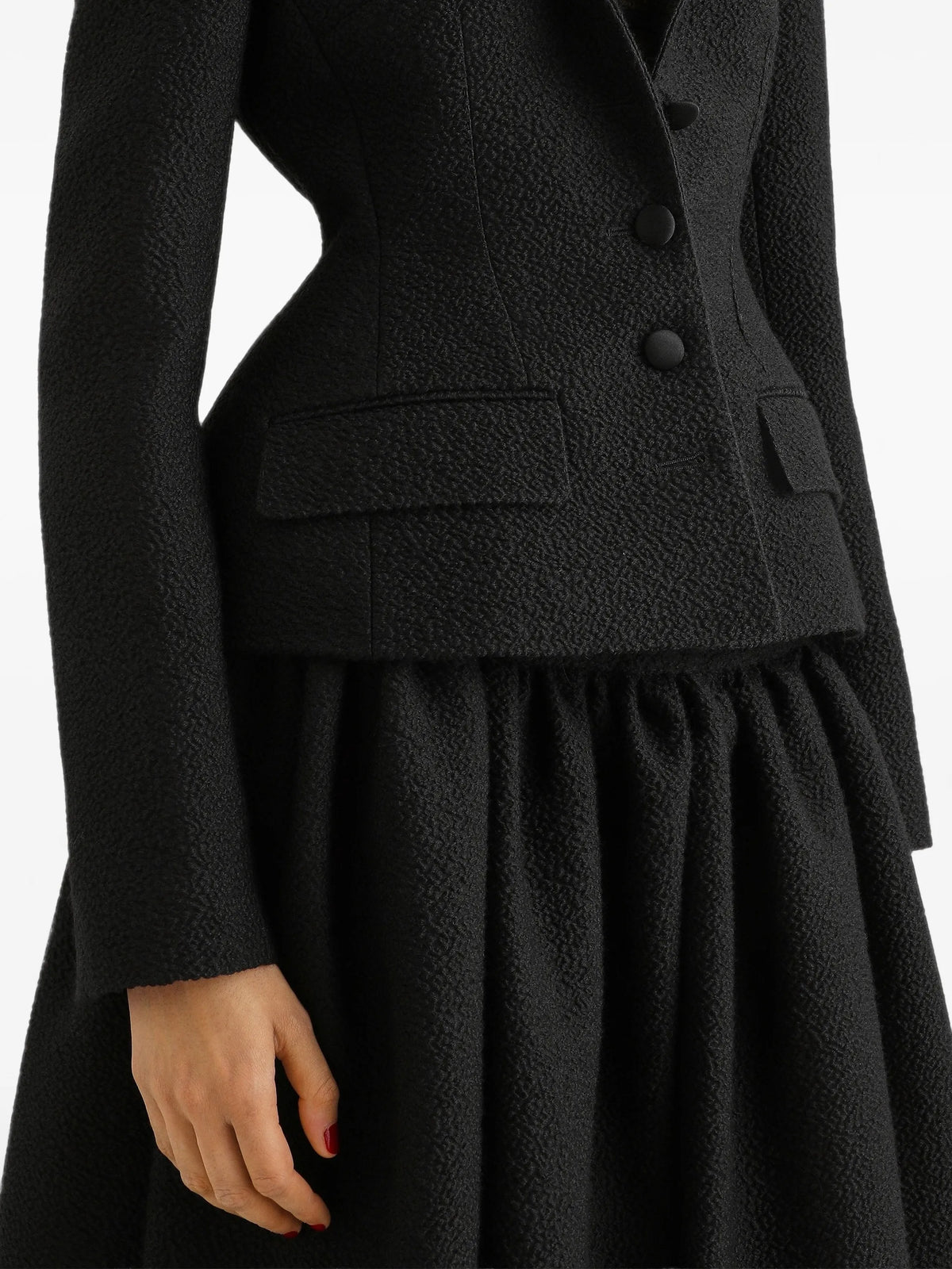 button-down wool jacket